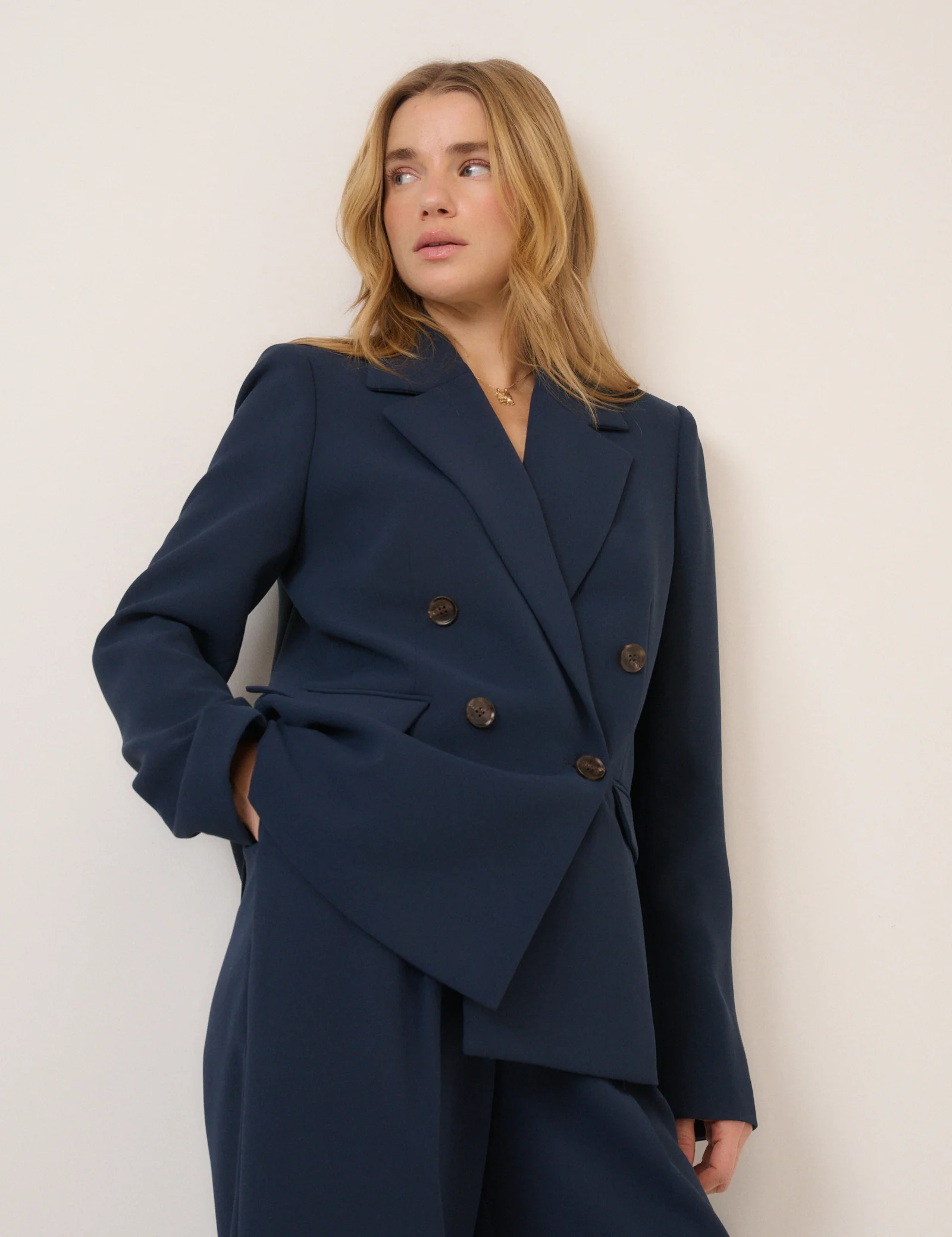 Navy Double Breasted Alicia Blazer - Image 3