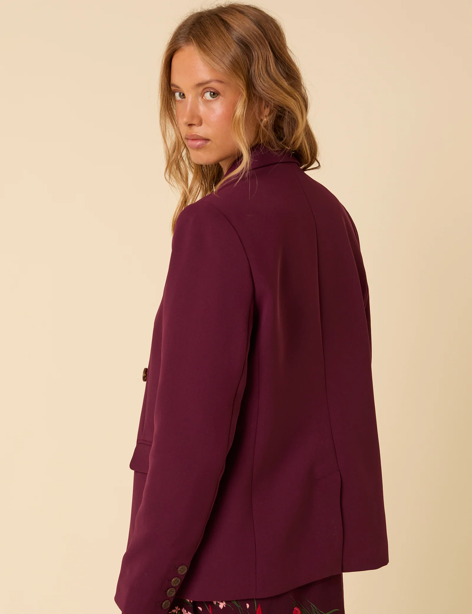 Burgundy Double Breasted Alicia Blazer - Image 5