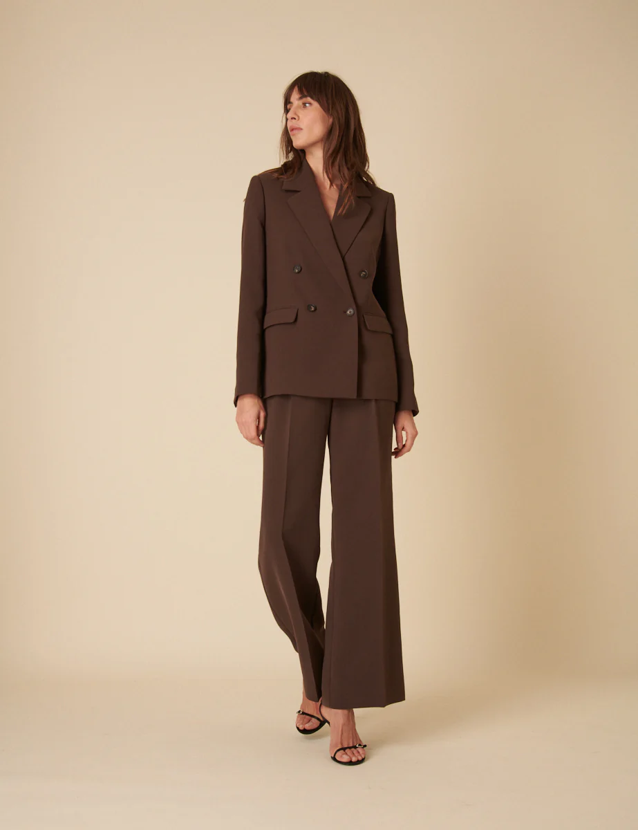 Brown Double Breasted Alicia Blazer - Image 2