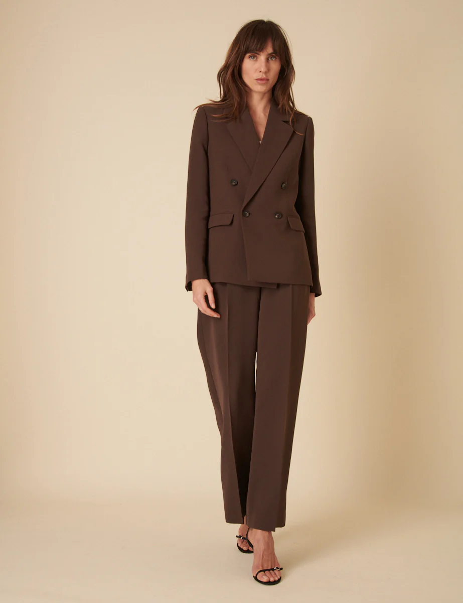 Brown Double Breasted Alicia Blazer - Image 4