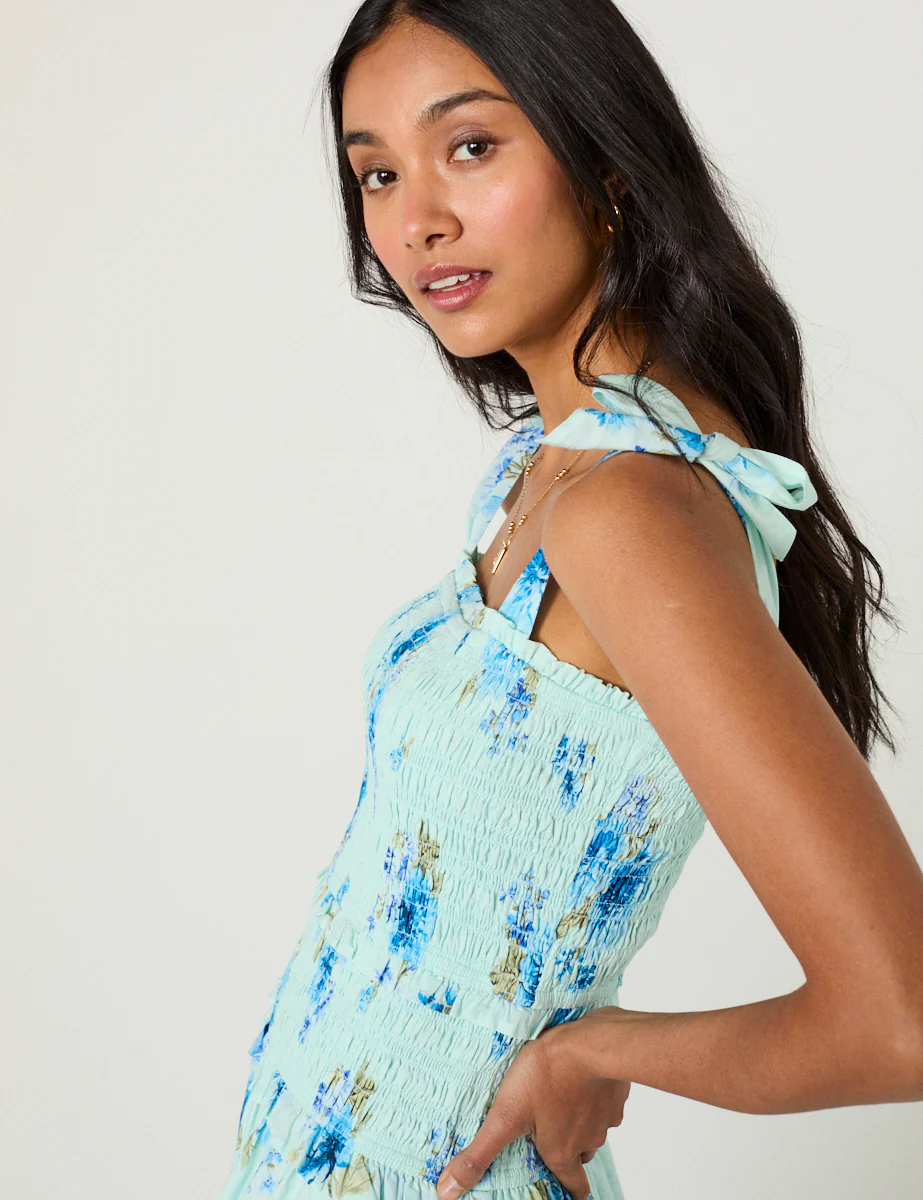 Blue Floral Andrea Midi Dress - Image 2