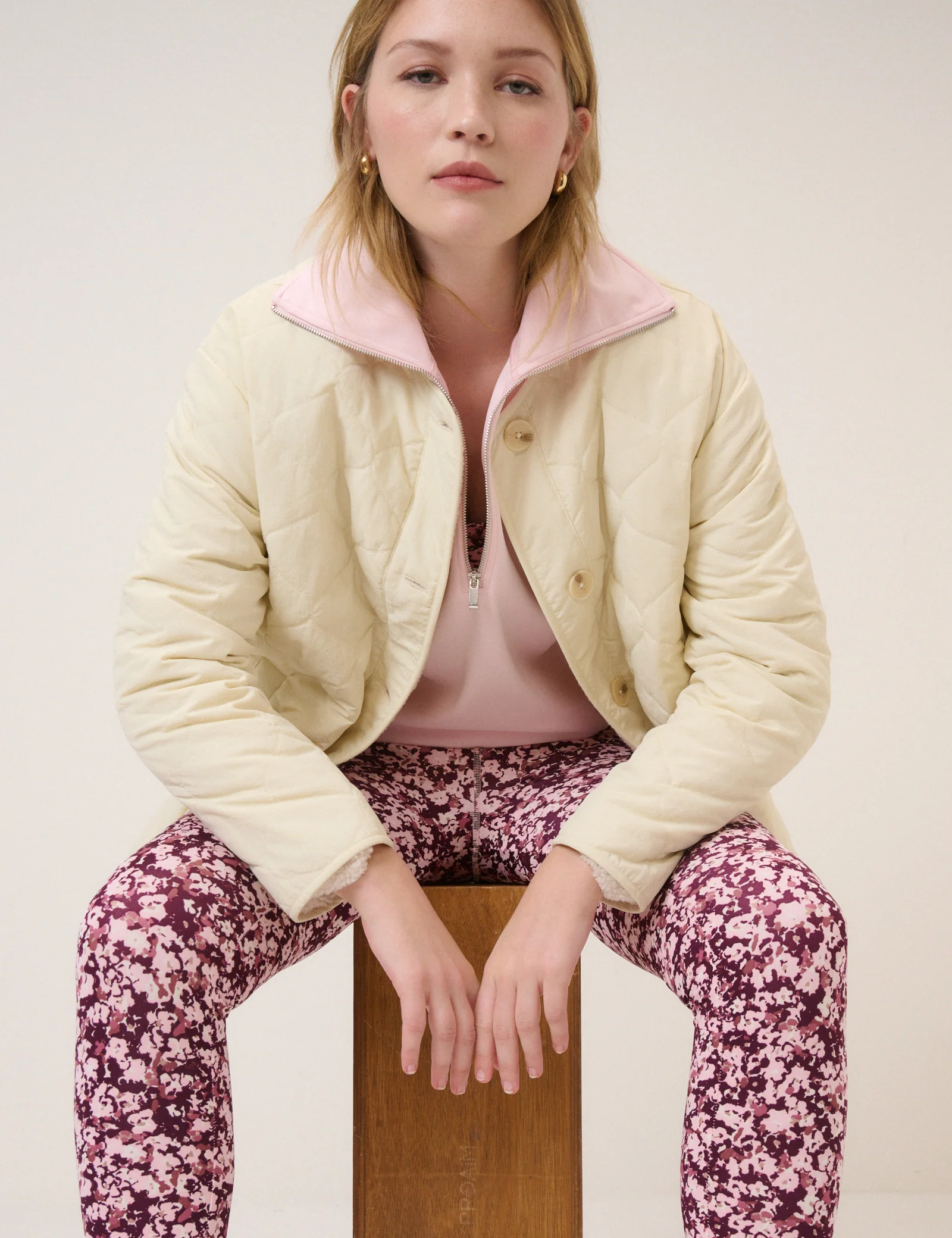 Pink Floral Athleisure Leggings - Image 3