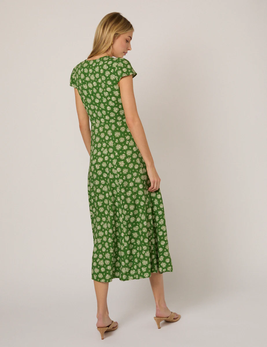 Green Floral Avery Midi Dress - Image 5