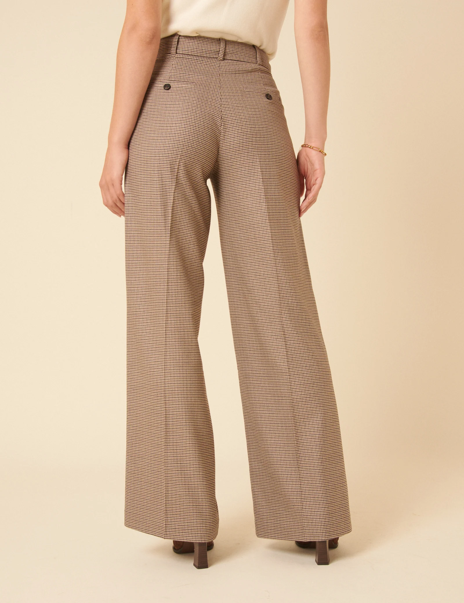 Brown Heritage Check Tailored Trousers - Image 5