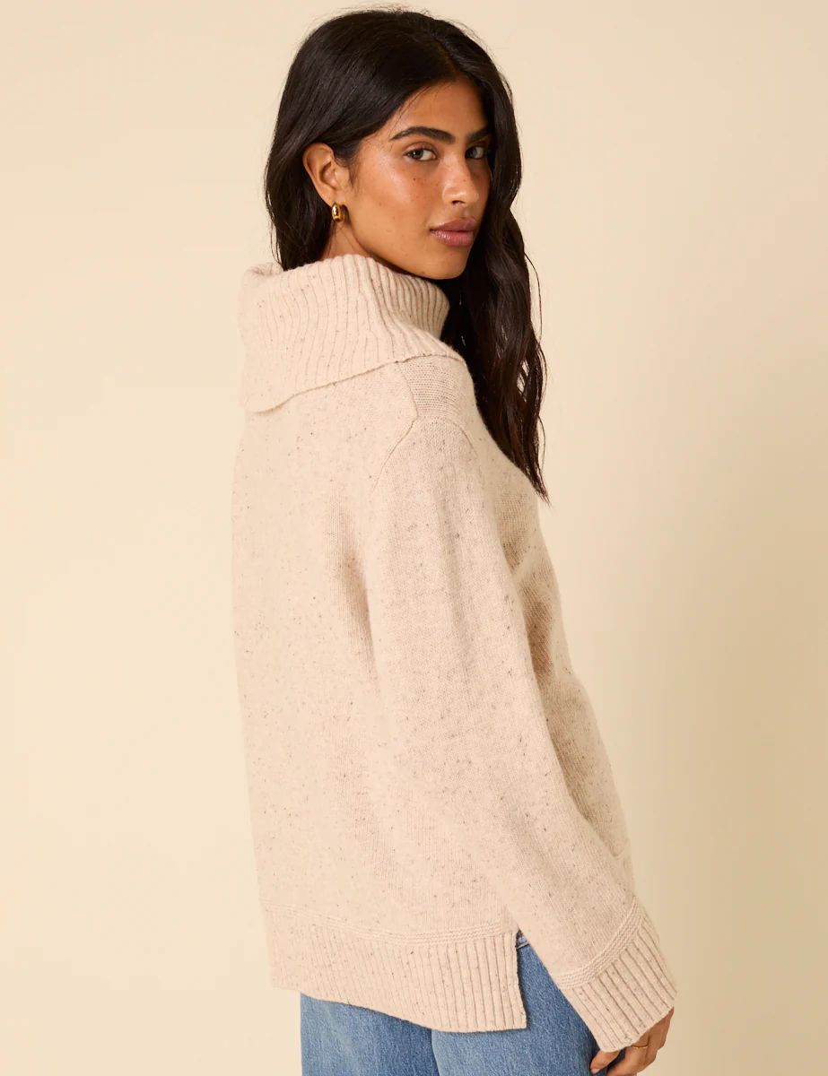 Beige Wool Blend Roll Neck Jumper - Image 5