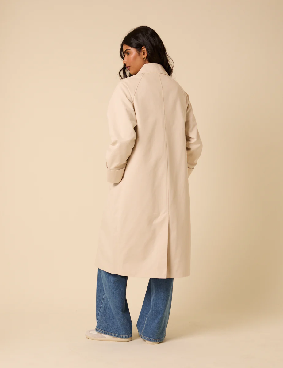 Stone Single Breasted Trench Coat - Image 5