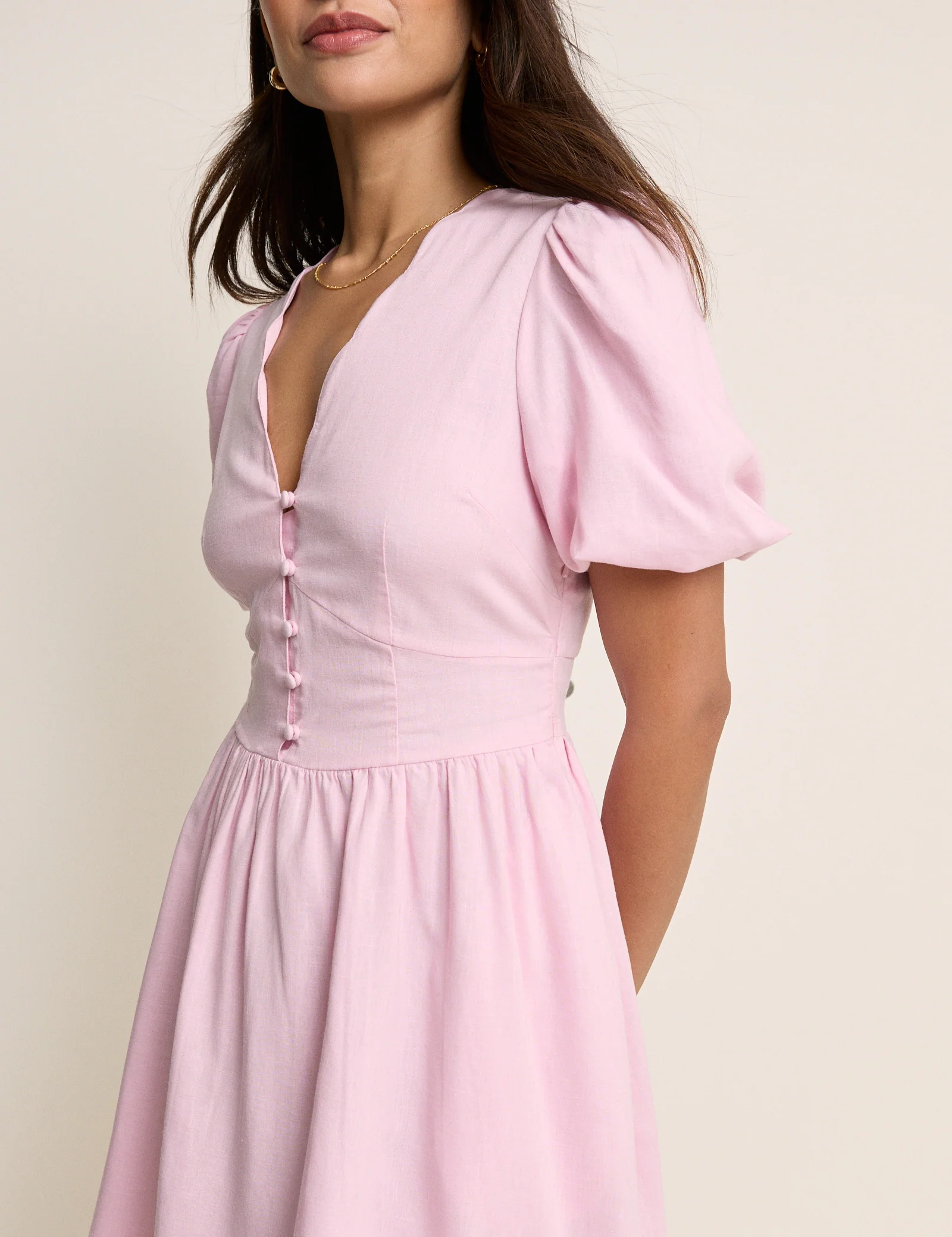 Pink Puff Sleeve Bess Mini Dress - Image 4