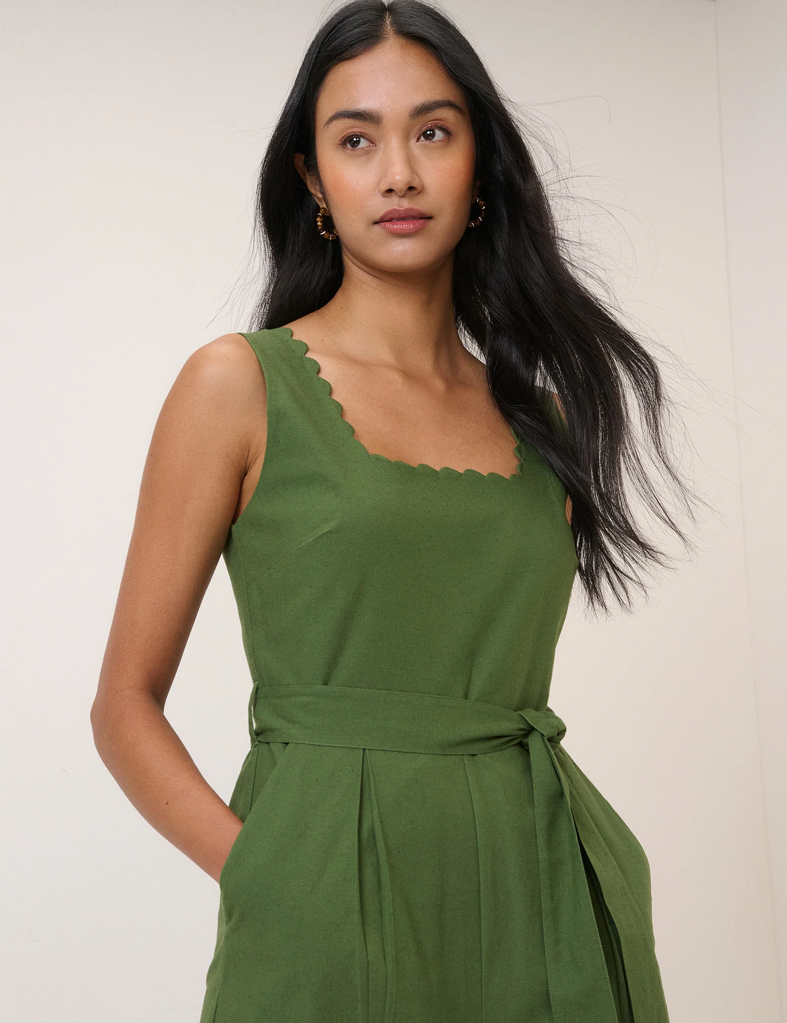 Green Square Neck Jumpsuit - Image 4