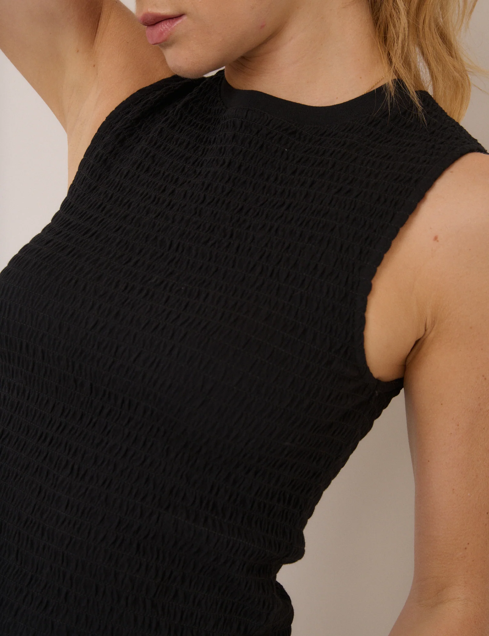 Black Shirred Bodice Top - Image 2