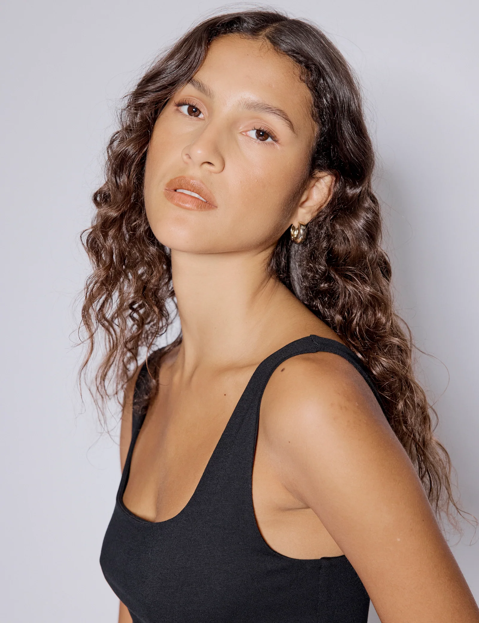 Black Asymmetrical Drop Waist Valentina Midi Dress - Image 3