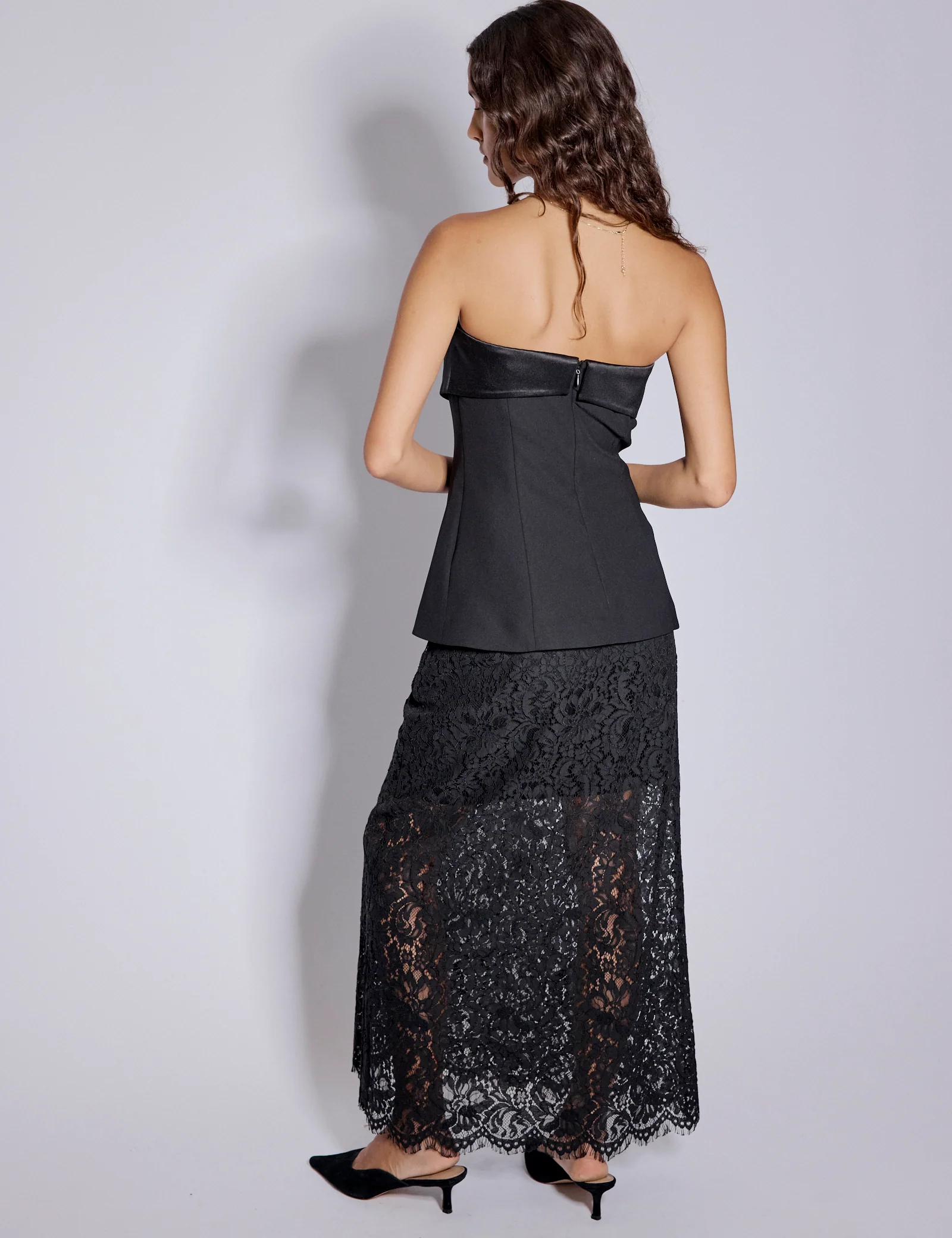 Black Bandeau Tailored Top - Image 5