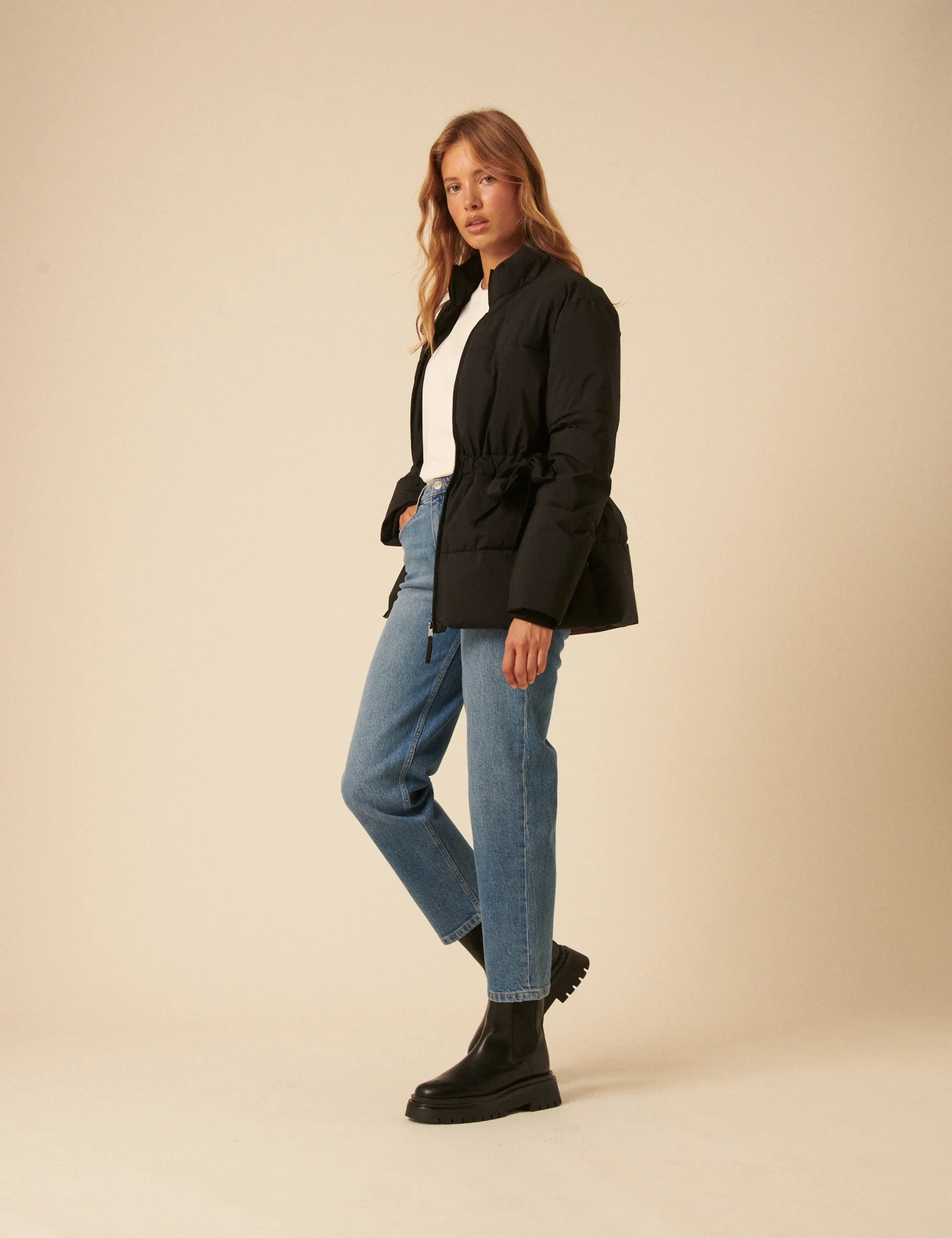 Black Bow Puffer Jacket - Image 2