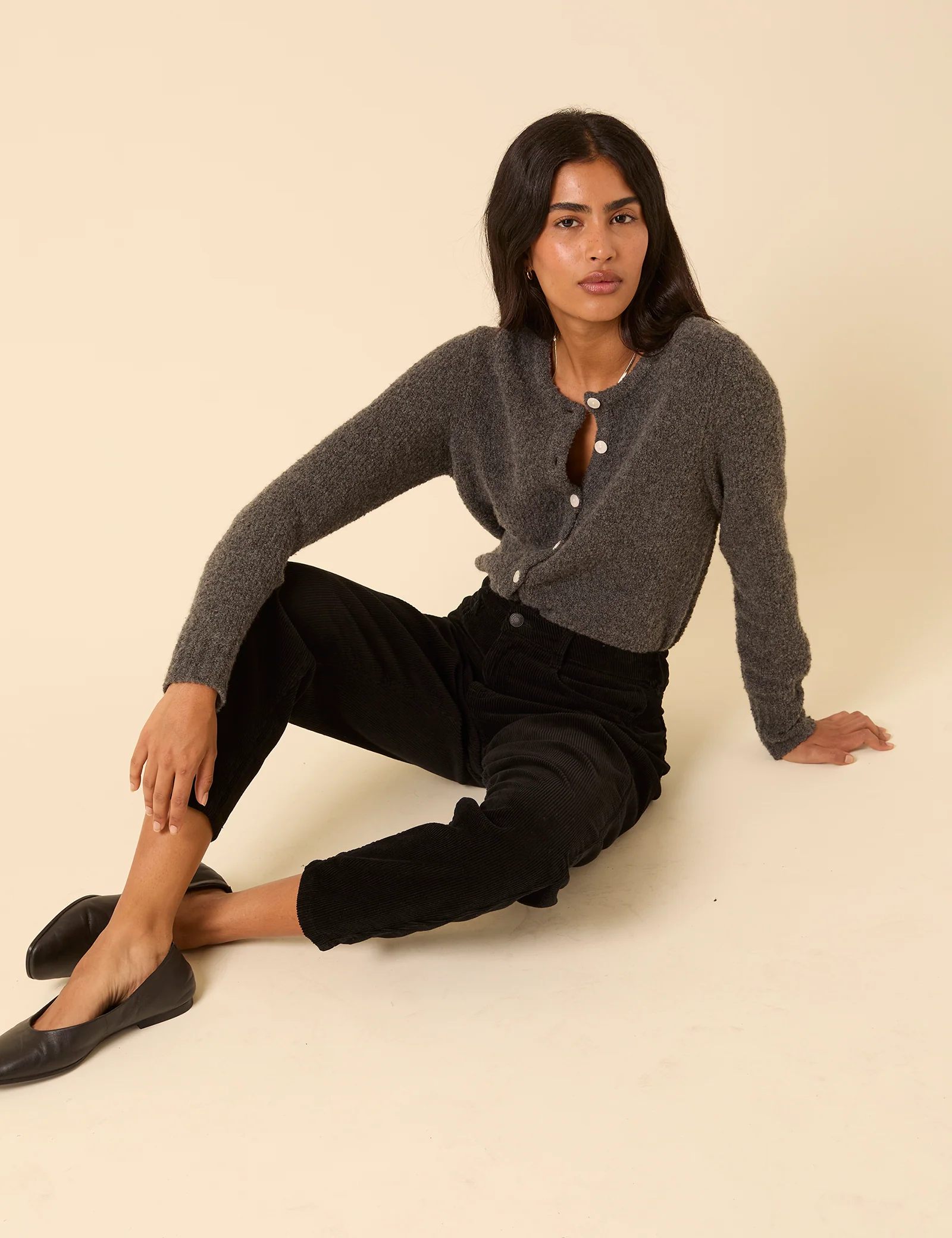 Black Cord Putney Barrel Leg Jeans - Image 3