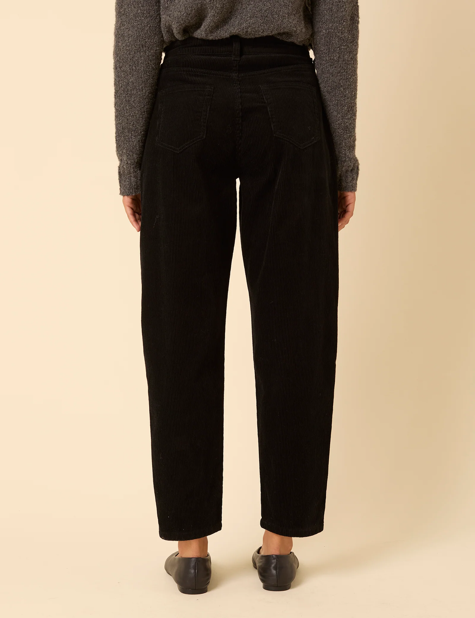 Black Cord Putney Barrel Leg Jeans - Image 4