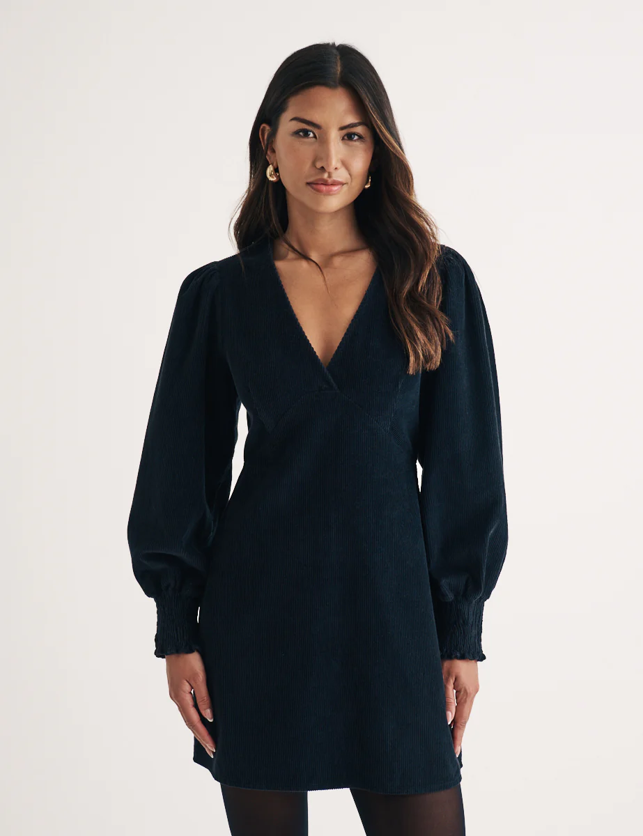 Black Cord Rigga Mini Dress - Image 2