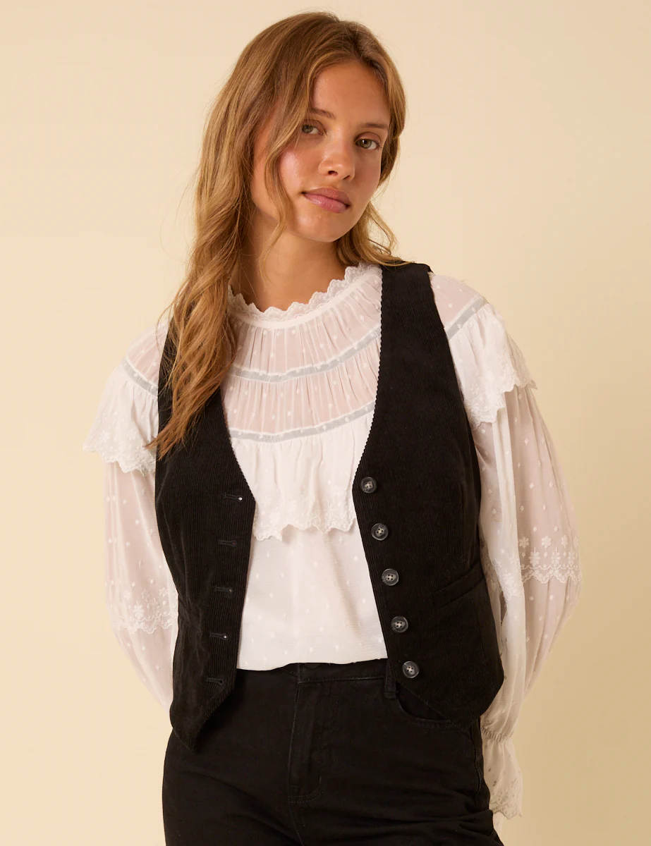 Black Cord Waistcoat - Image 2