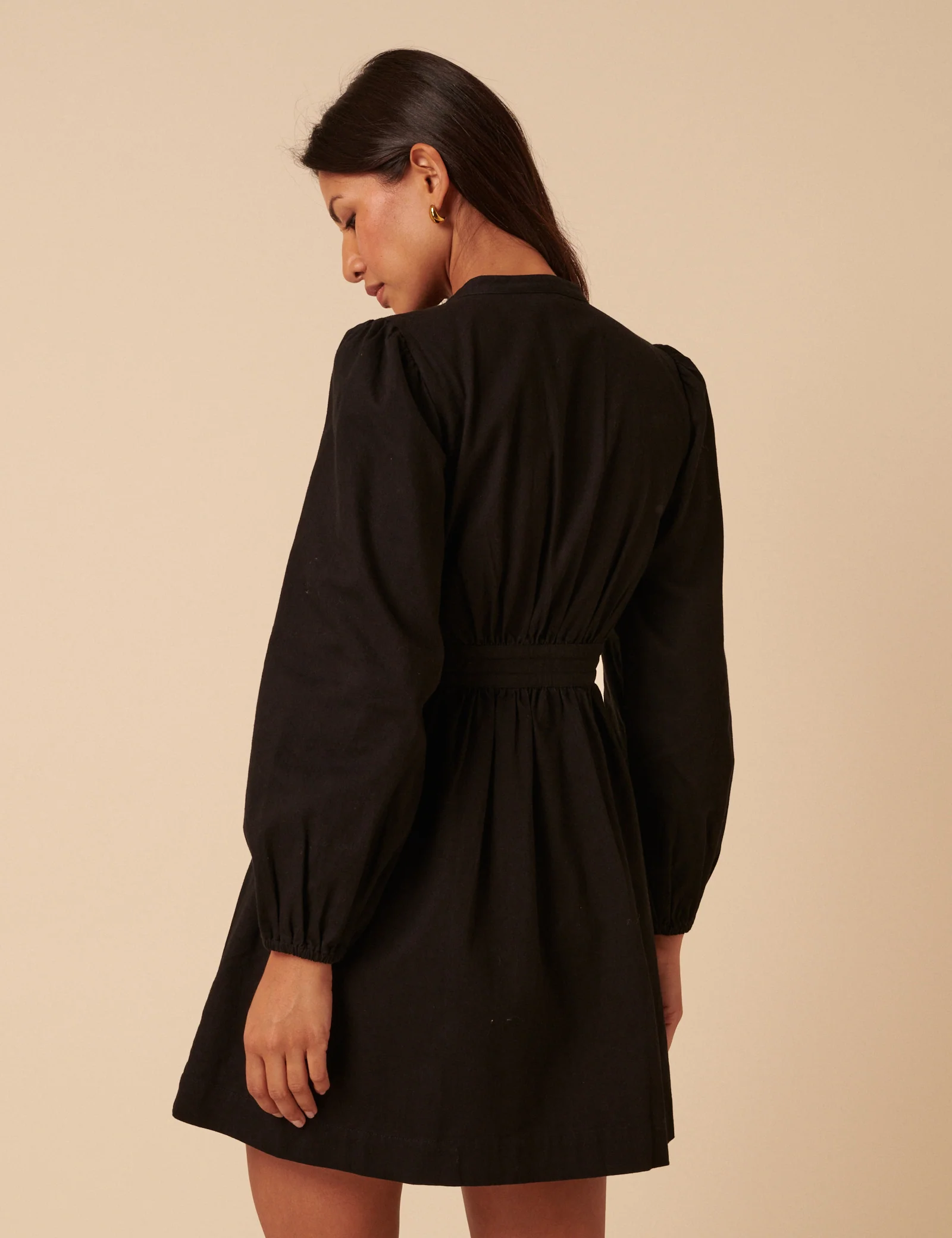Black Denim Pintuck Tillie Mini Dress - Image 5