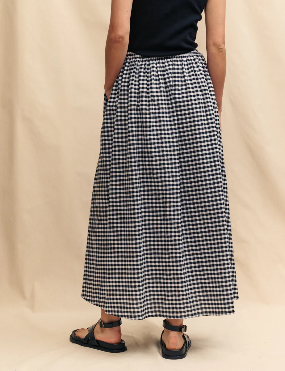 Black Gingham Midi Skirt - Image 5