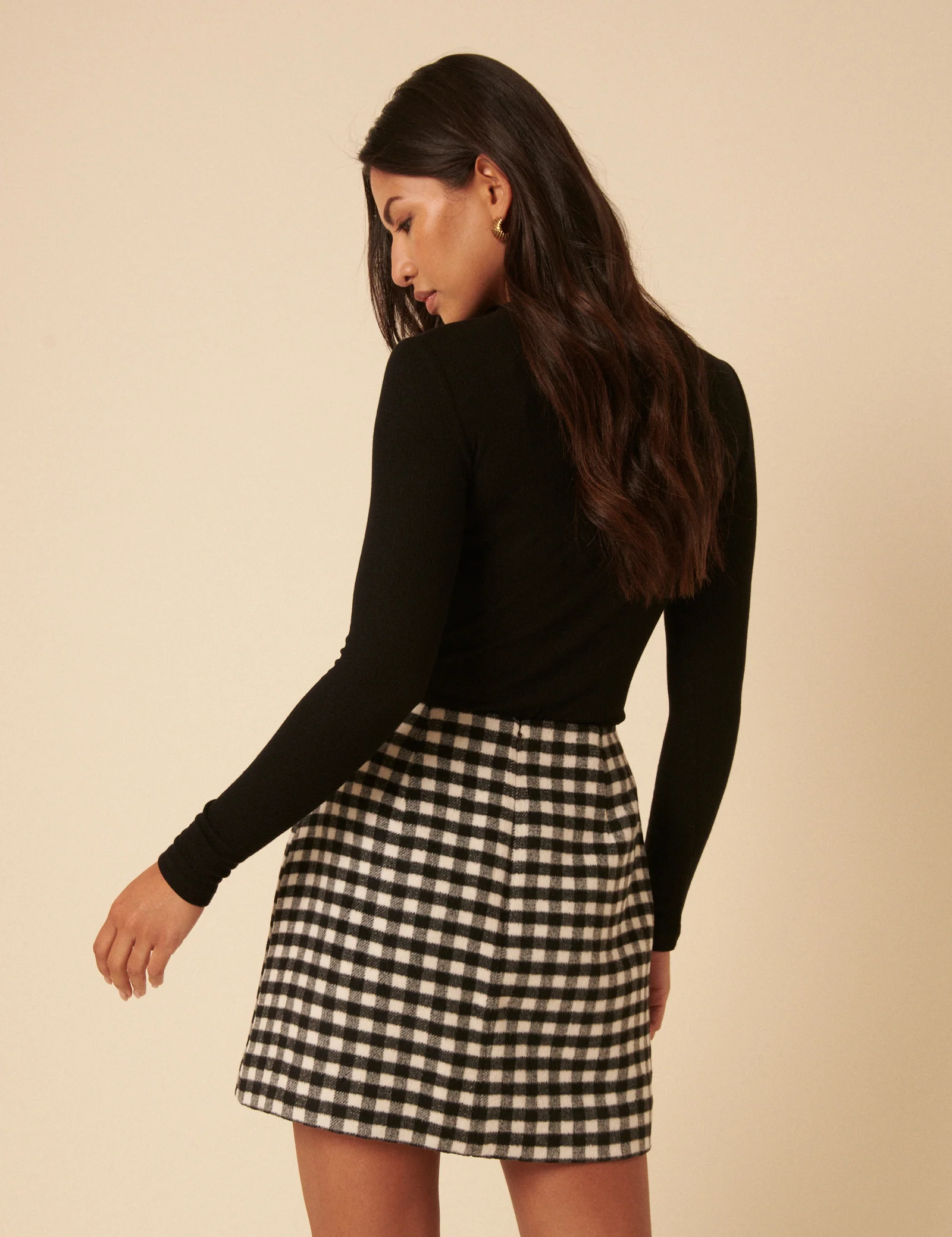 Black Gingham Mini Skirt - Image 5