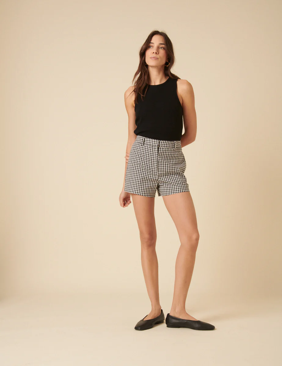 Black Harper Gingham Shorts - Image 4