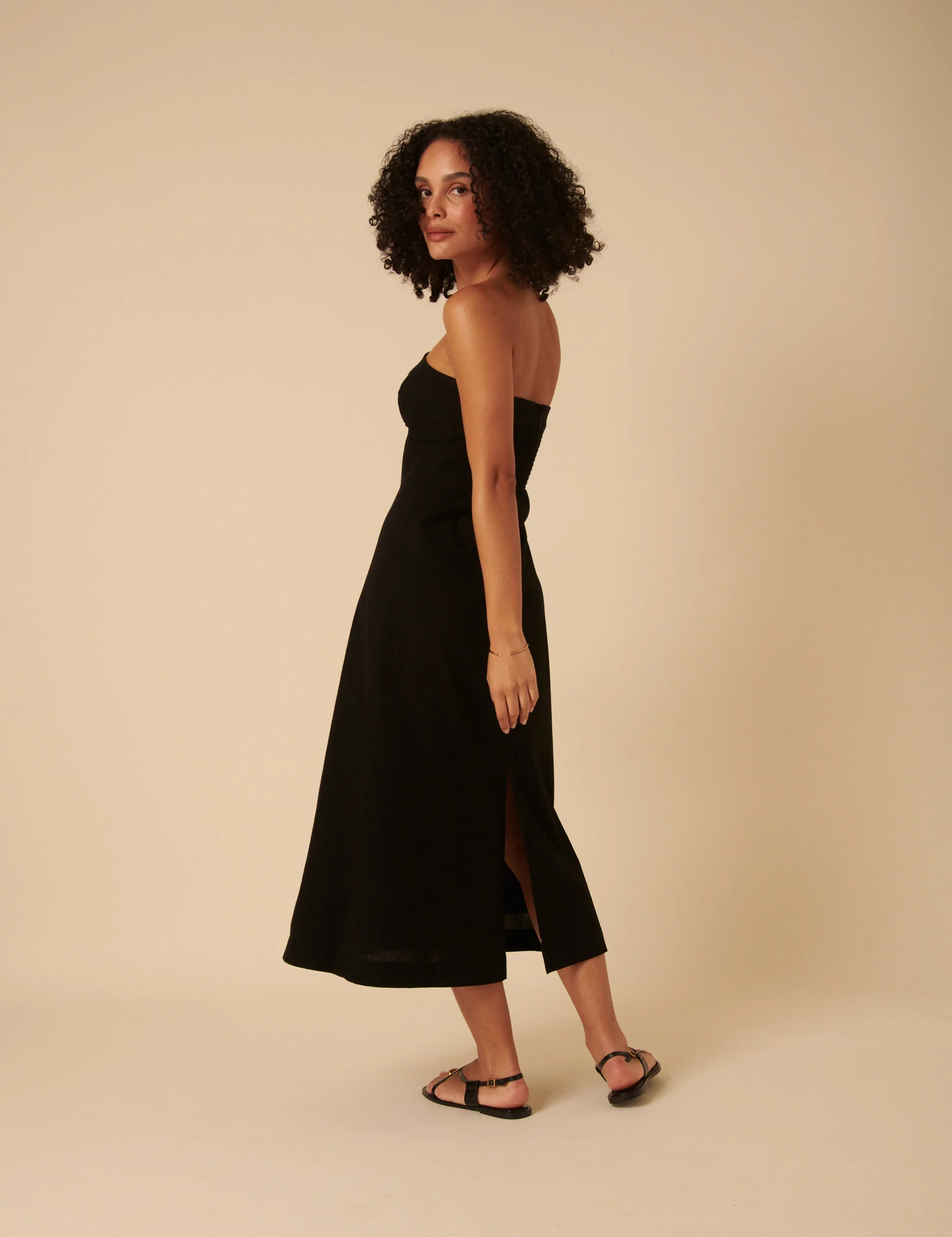 Black Tie Front Gayle Midi Dress - Image 5