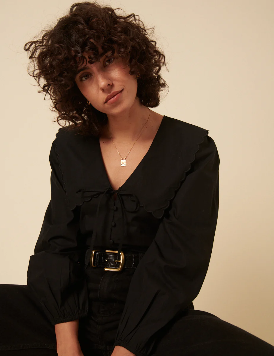 Black Long Sleeve Birdie Blouse - Image 4