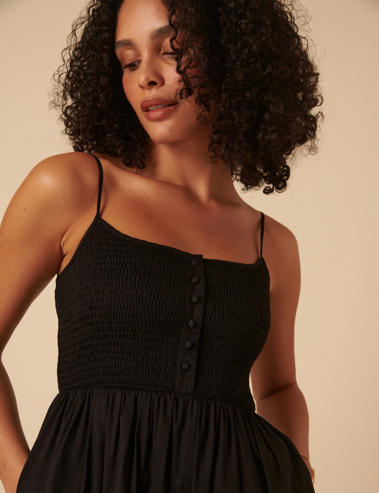 Black Ruched Bodice Tamara Midi Dress - Image 2