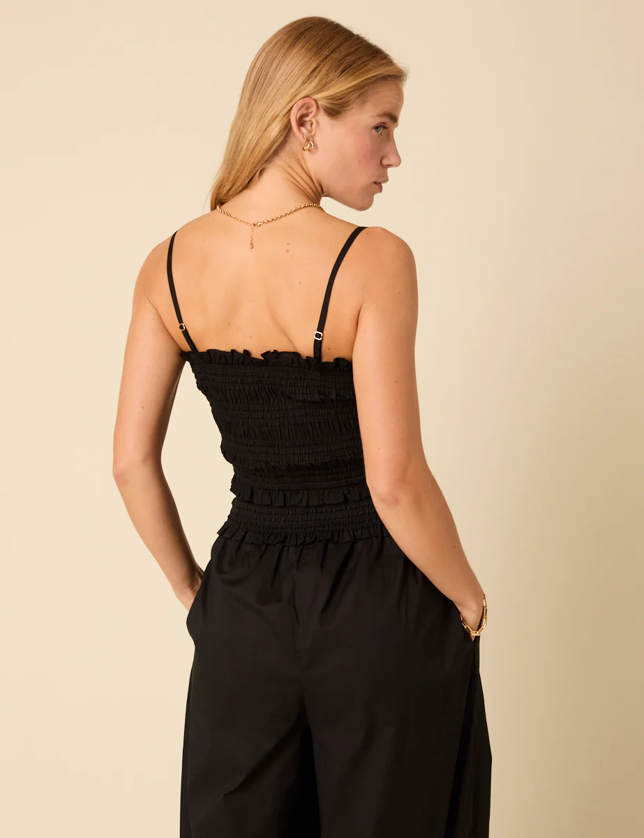 Black Shirred Bandeau Top - Image 5