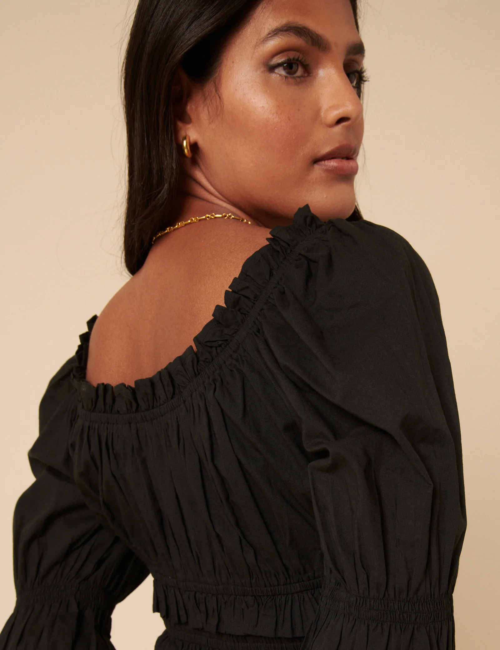 Black Shirred Top - Image 3