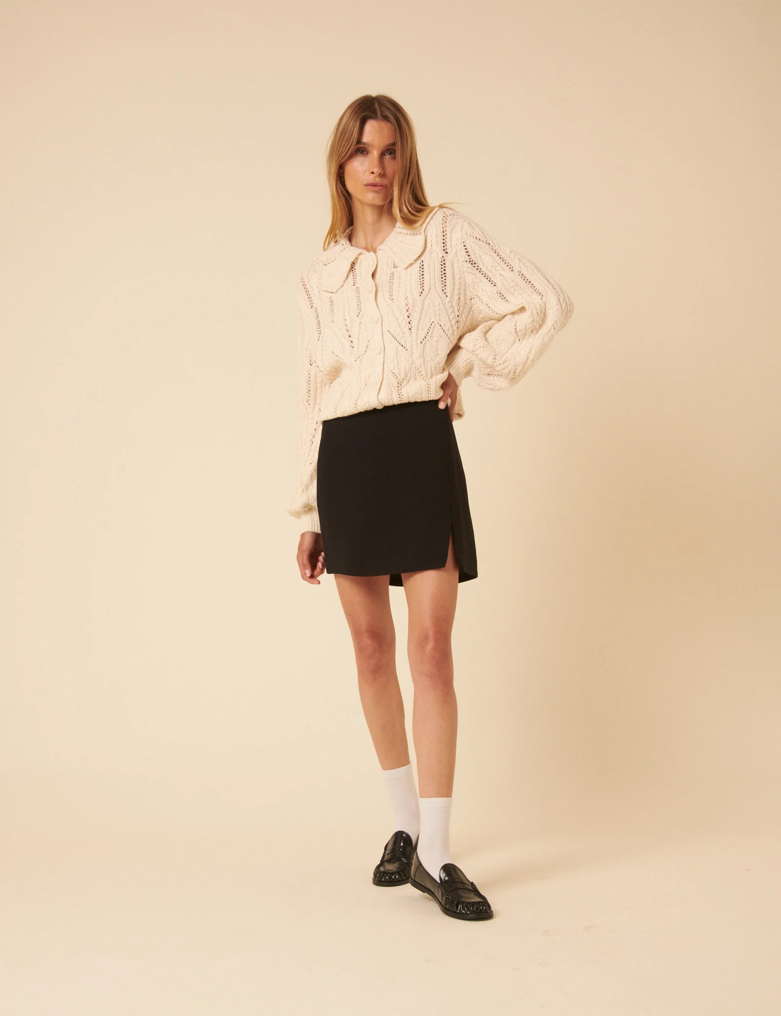Black Tailored Mini Skirt - Image 4