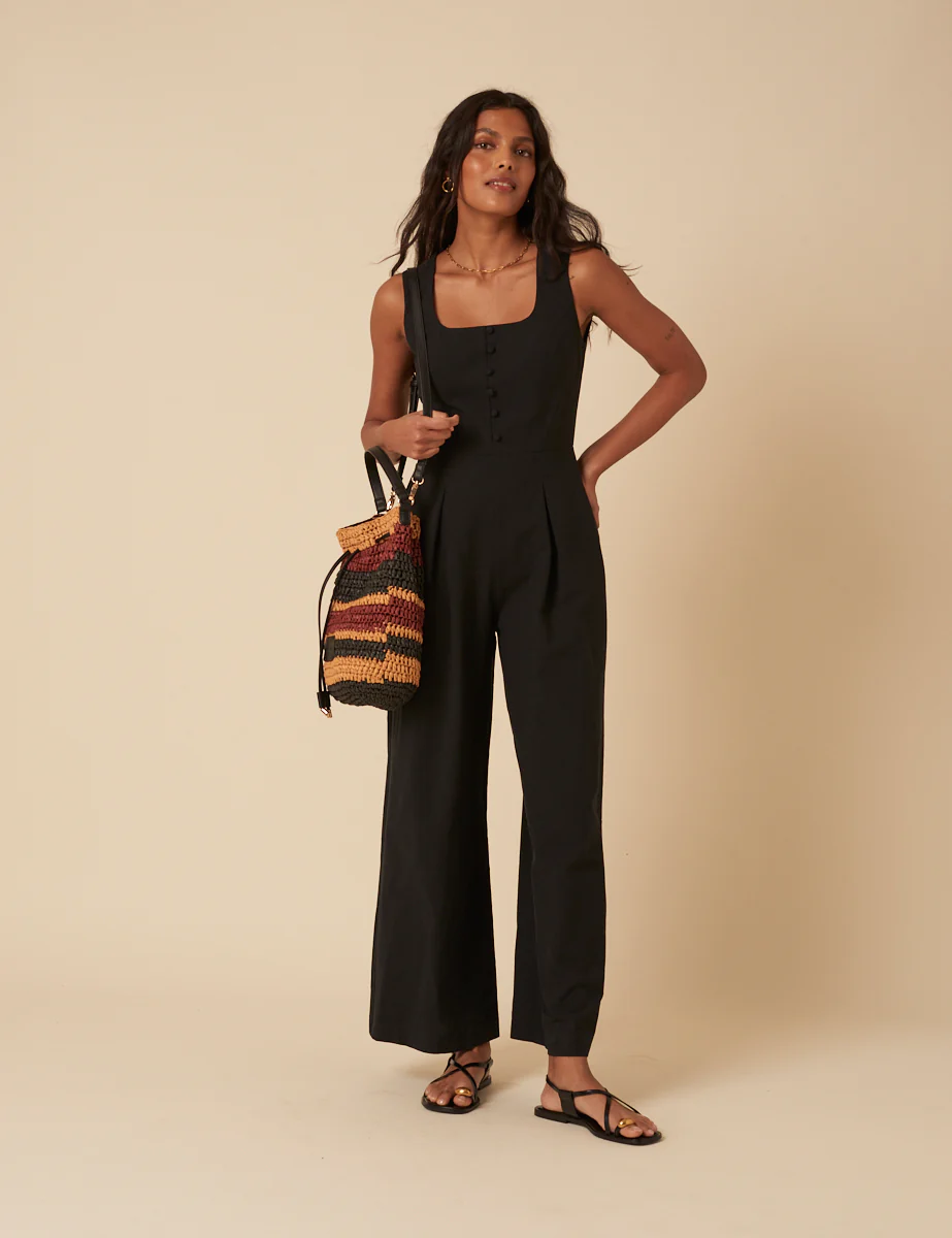 Black Tailored Scoop Neck Jumpsuit - Image 4