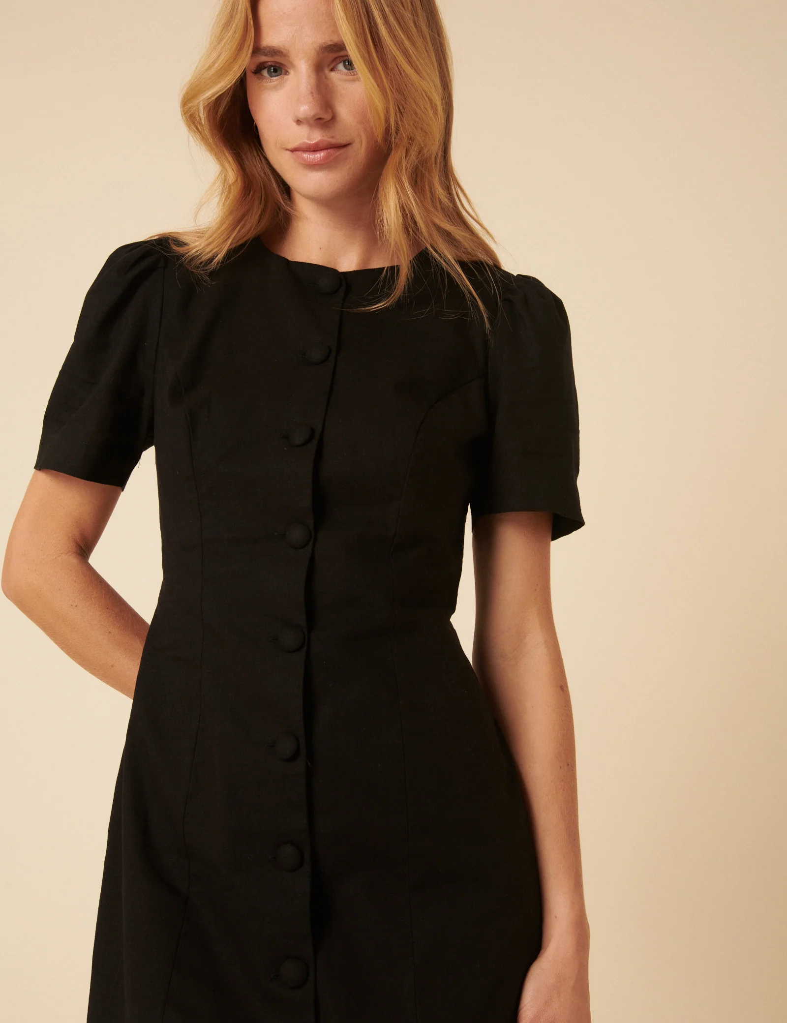 Black Tailored Tara Mini Dress - Image 3