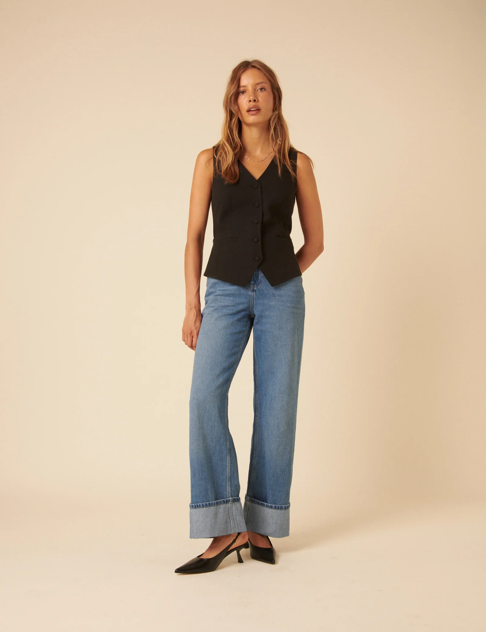 Black Tailored Waistcoat - Image 2