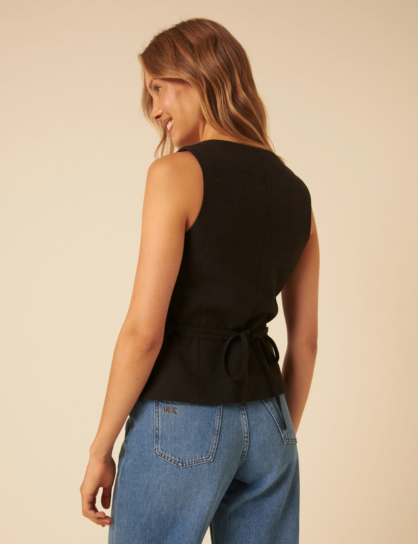Black Tailored Waistcoat - Image 4