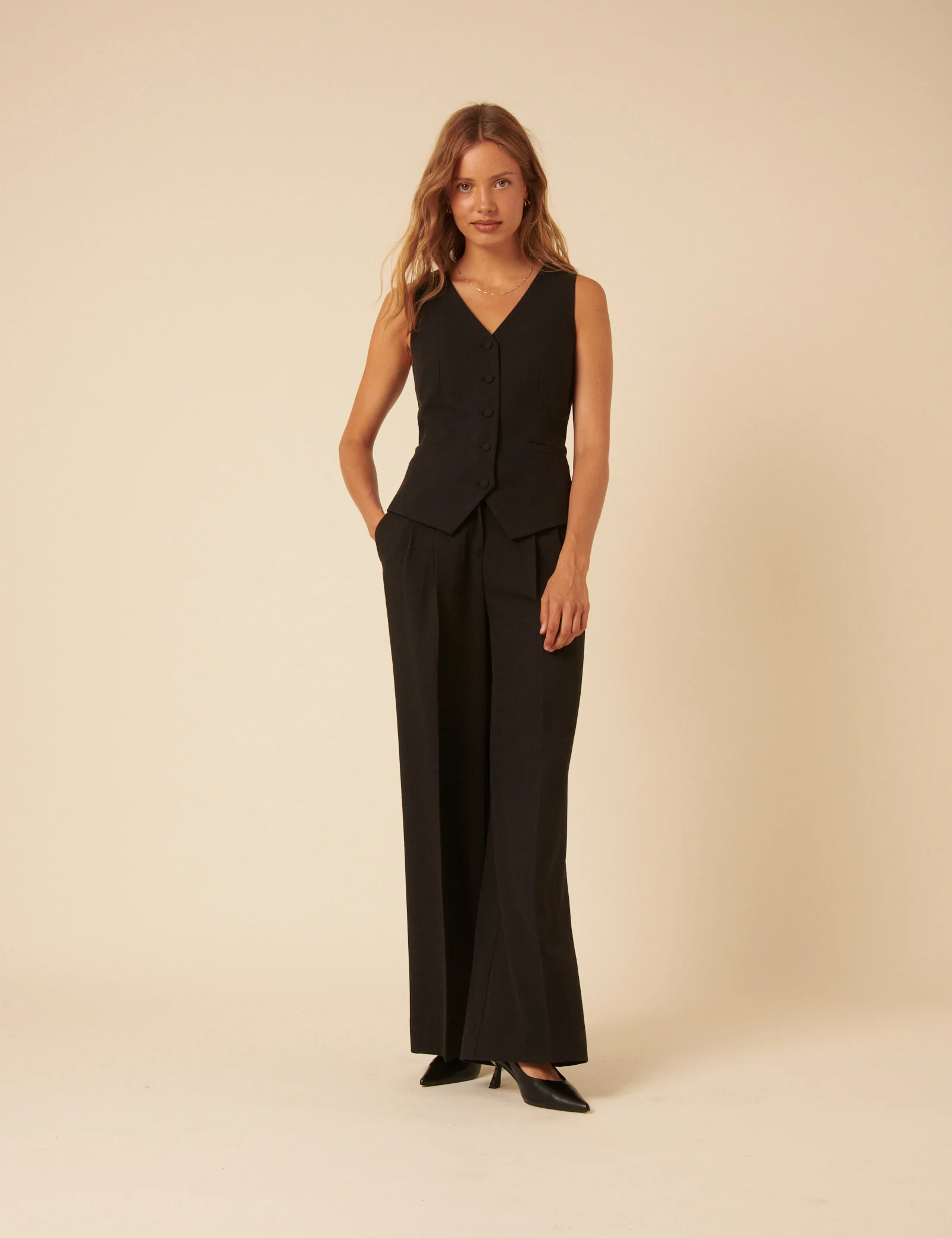 Black Tailored Waistcoat - Image 5