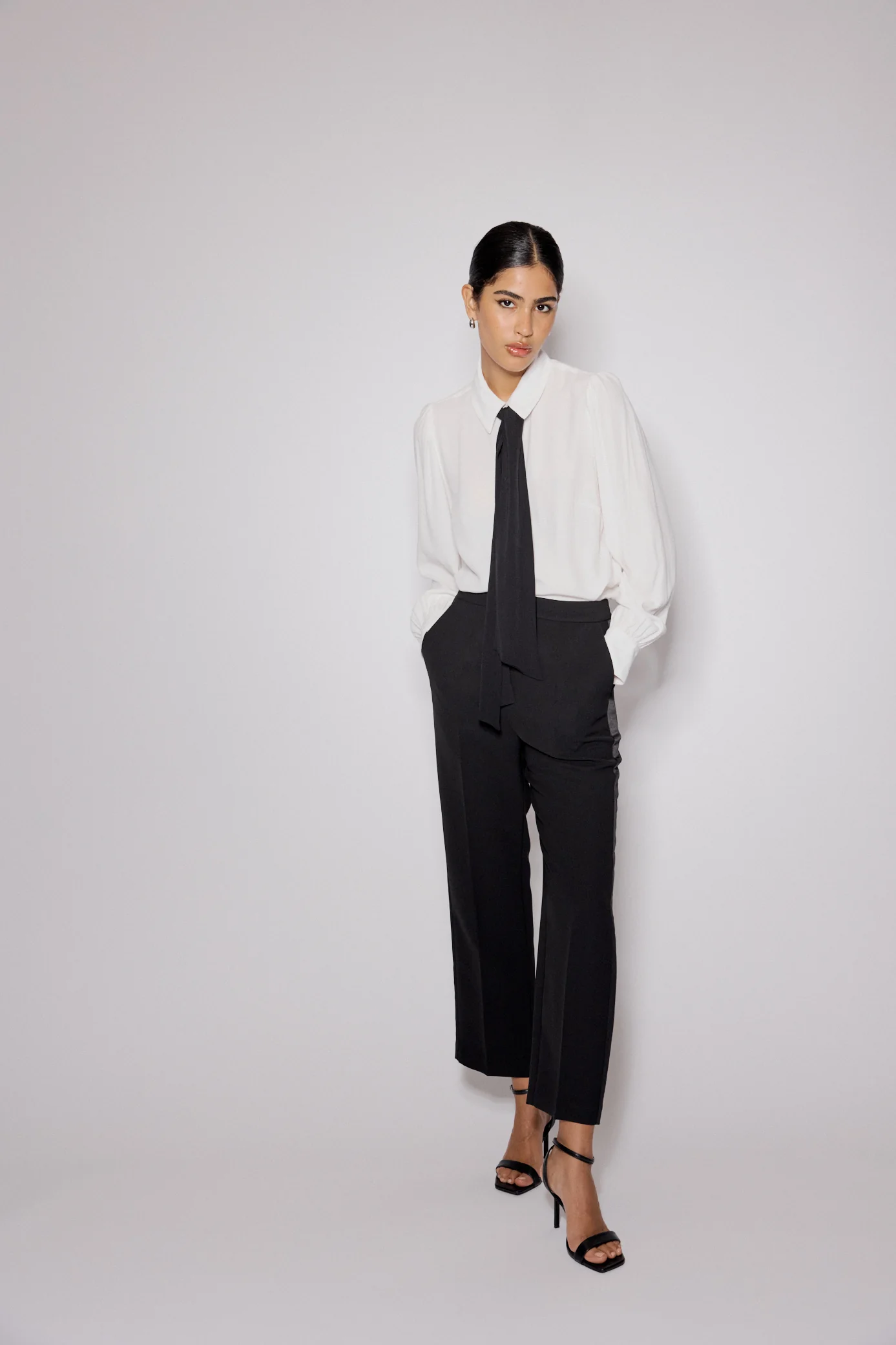 Black Tuxedo Cigarette Trousers - Image 3