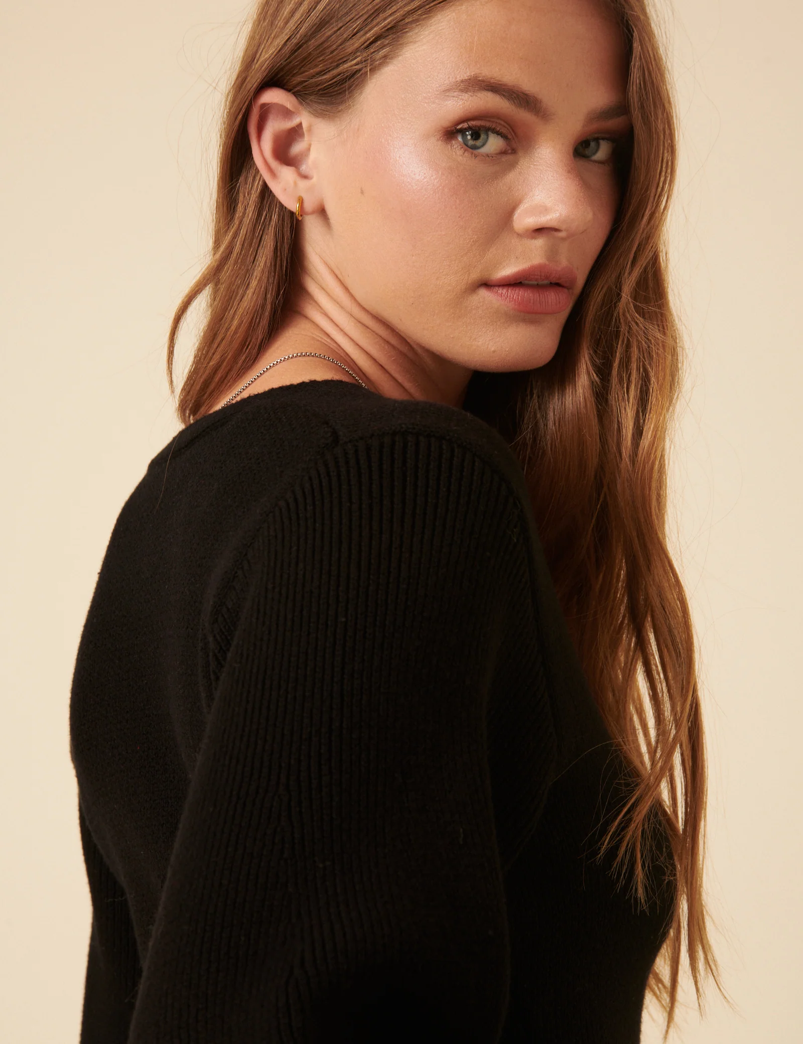 Black Longline Balloon Sleeve Cardigan - Image 5