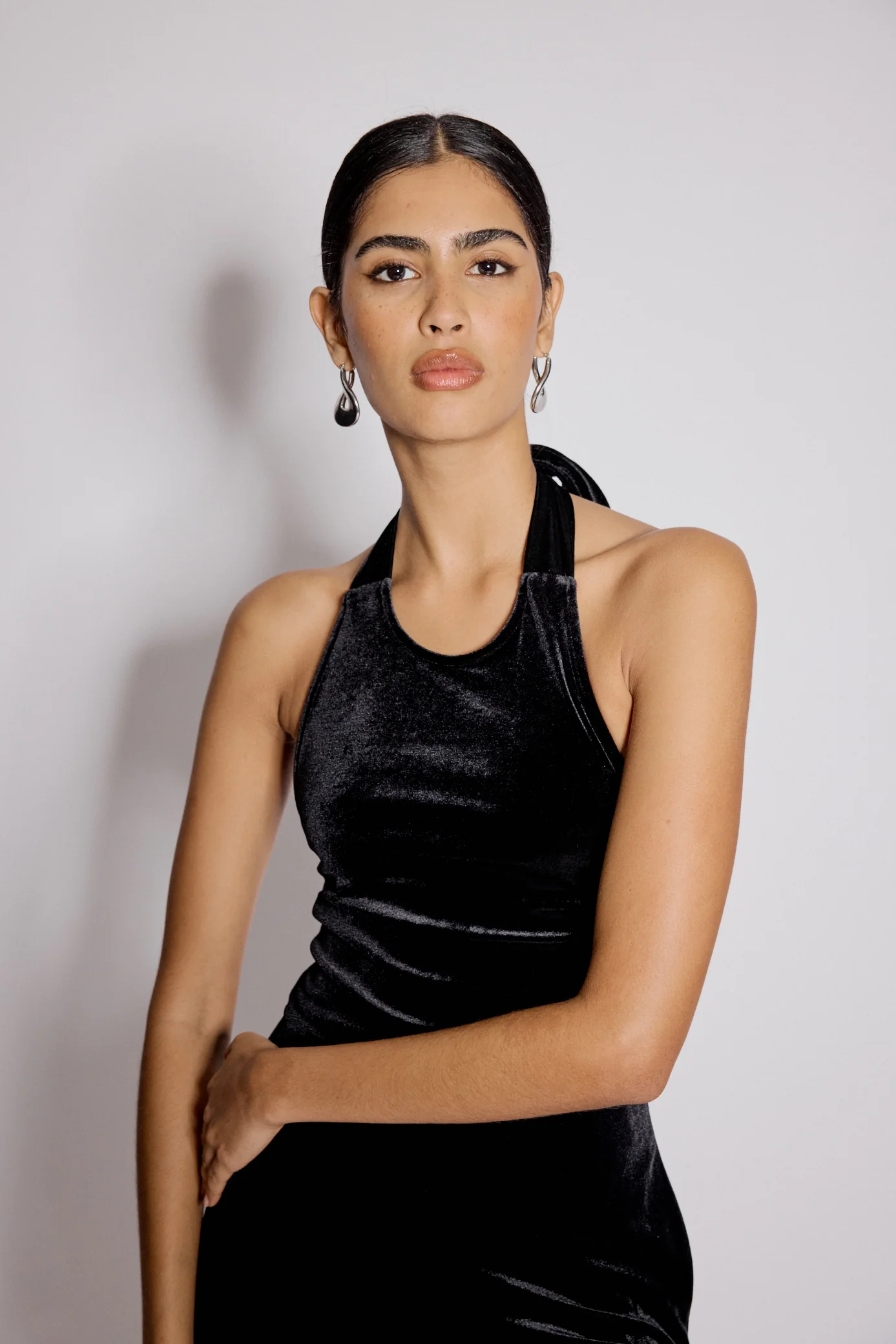 Black Velvet Halterneck Jumpsuit - Image 3