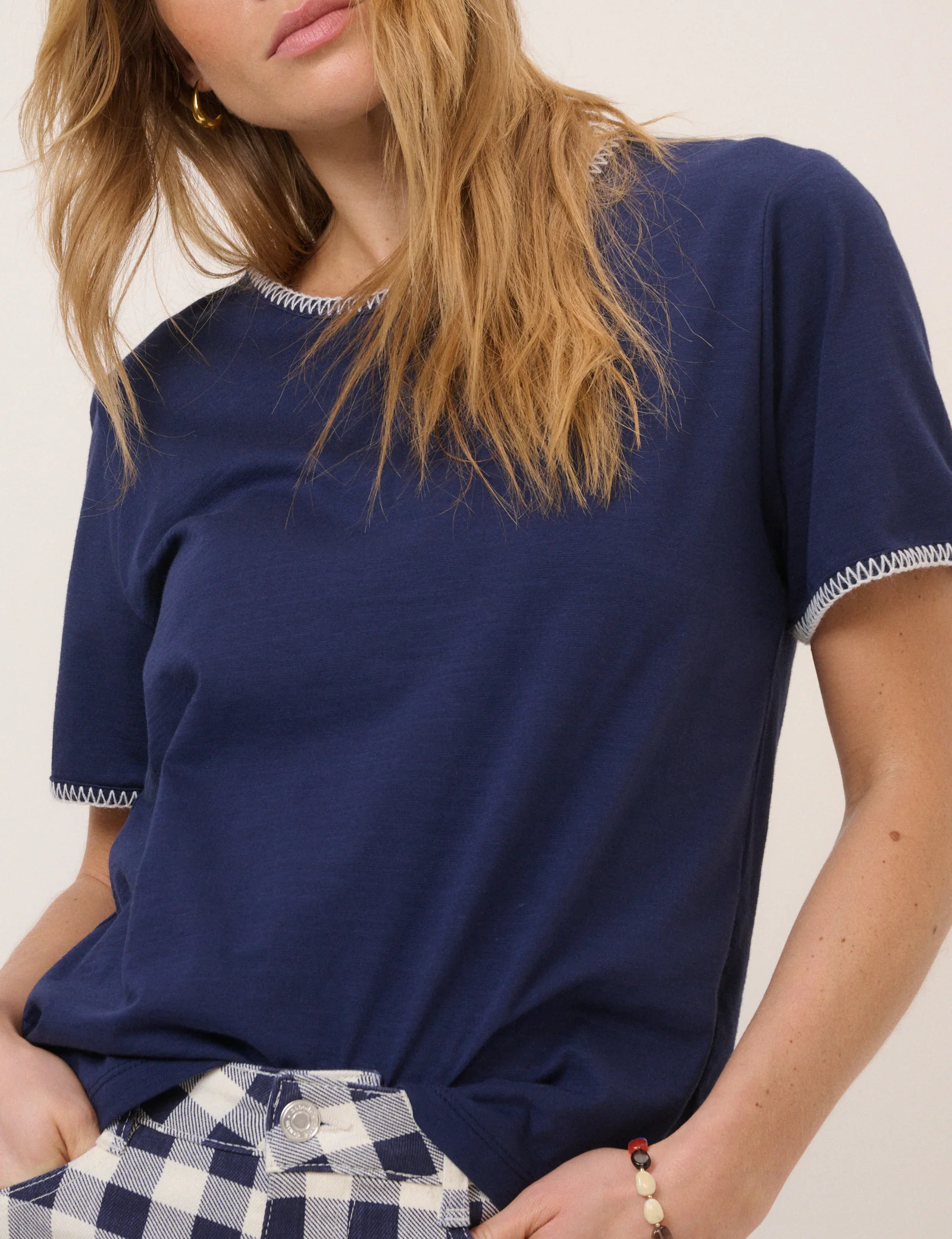 Navy Stitch T-shirt - Image 2