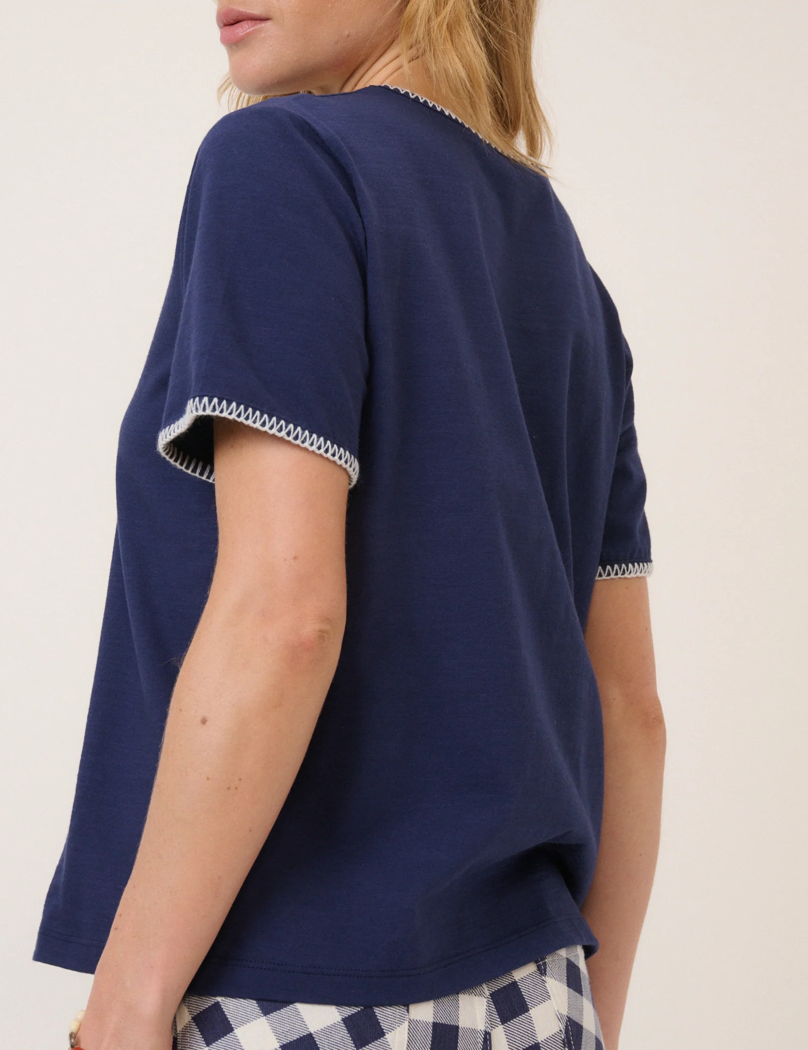 Navy Stitch T-shirt - Image 5