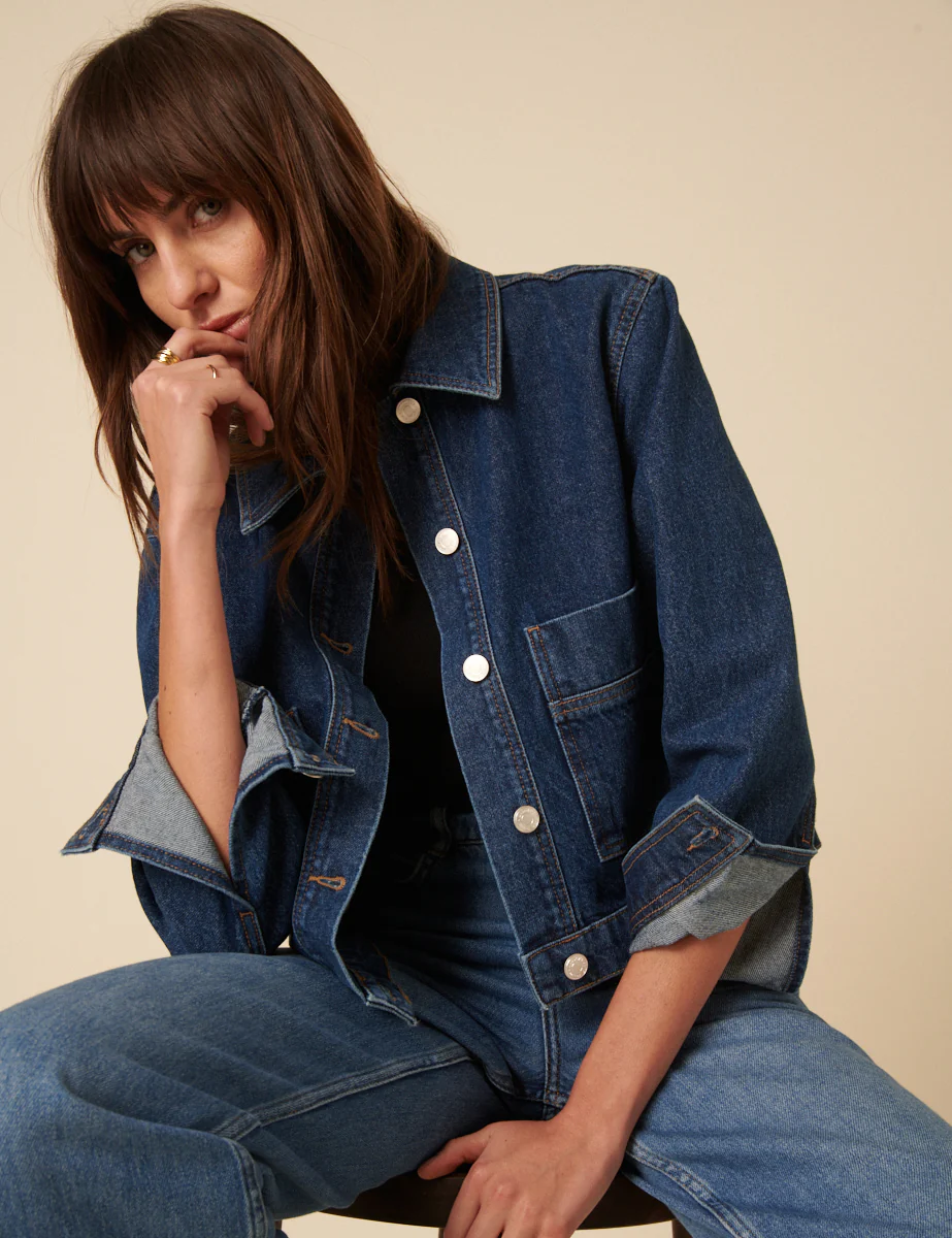 Blue Boxy Denim Jacket - Image 2