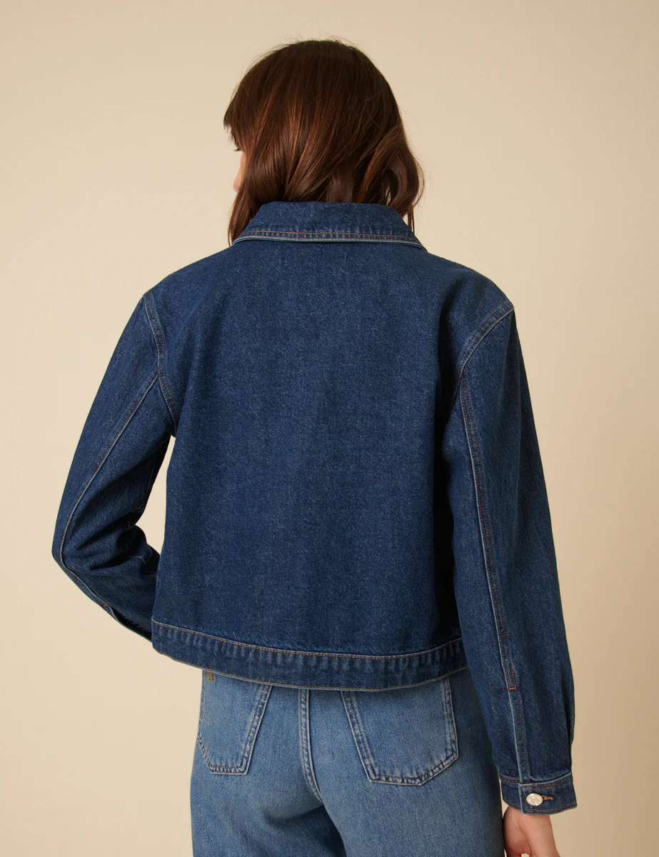 Blue Boxy Denim Jacket - Image 5