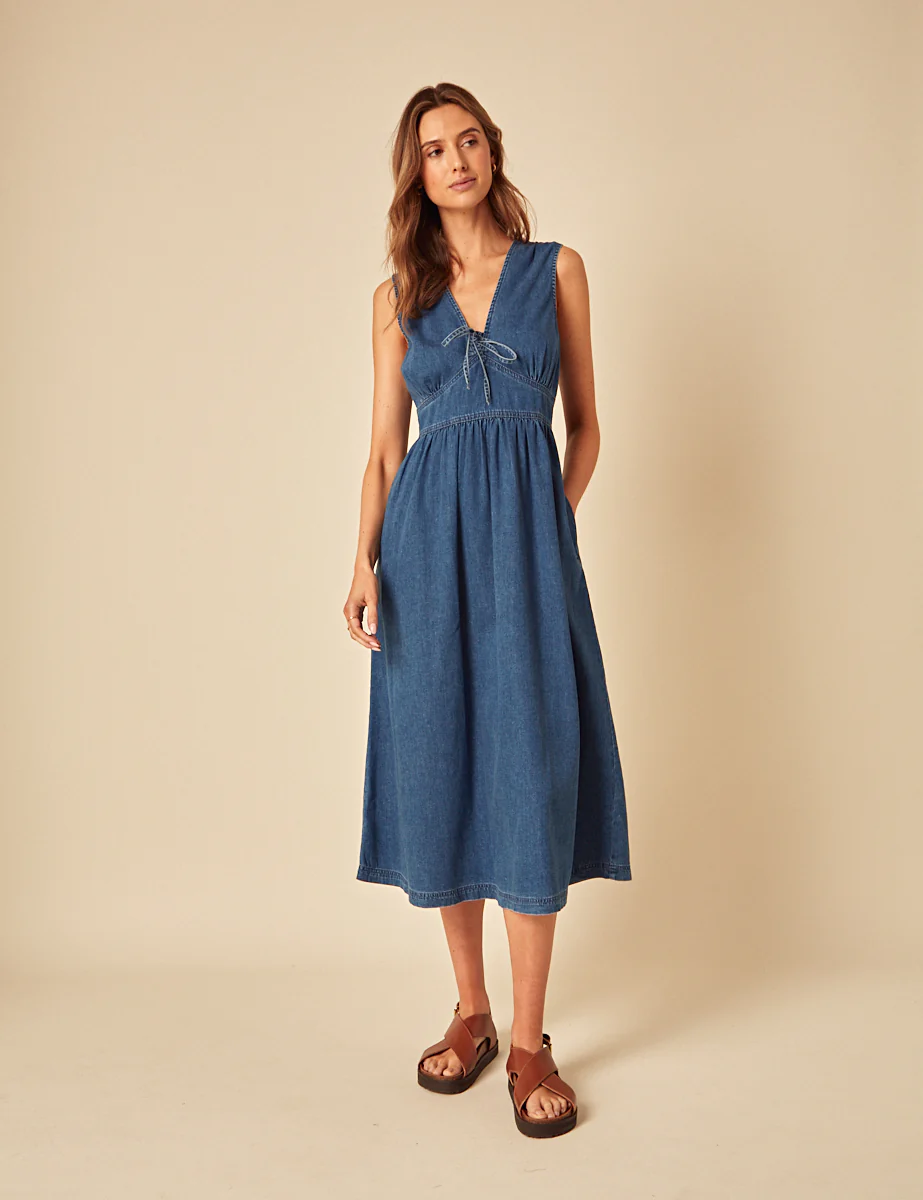 Blue Denim Astra Midi Dress - Image 3