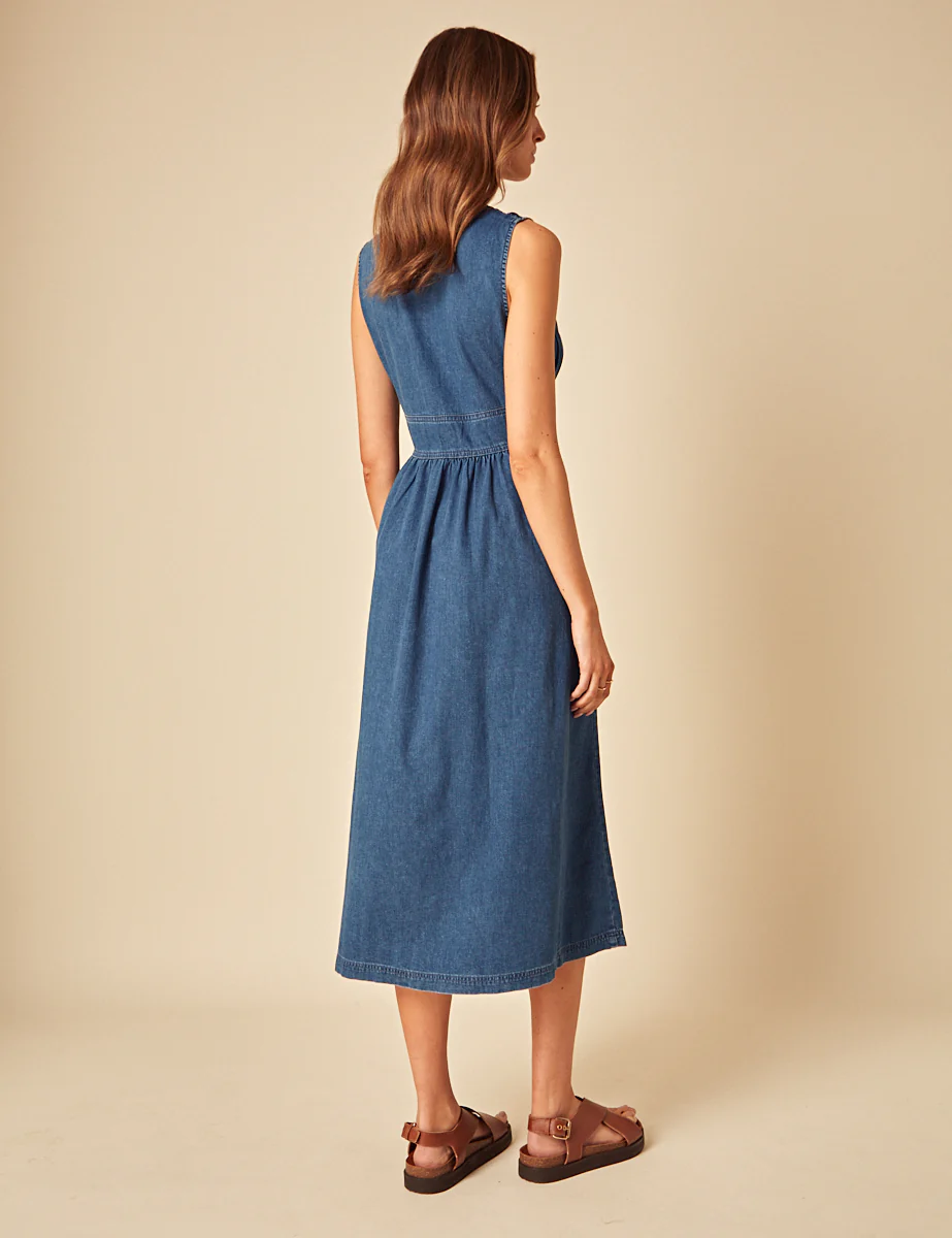 Blue Denim Astra Midi Dress - Image 4
