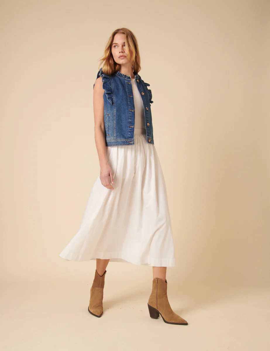 Blue Denim Frill Waistcoat - Image 2