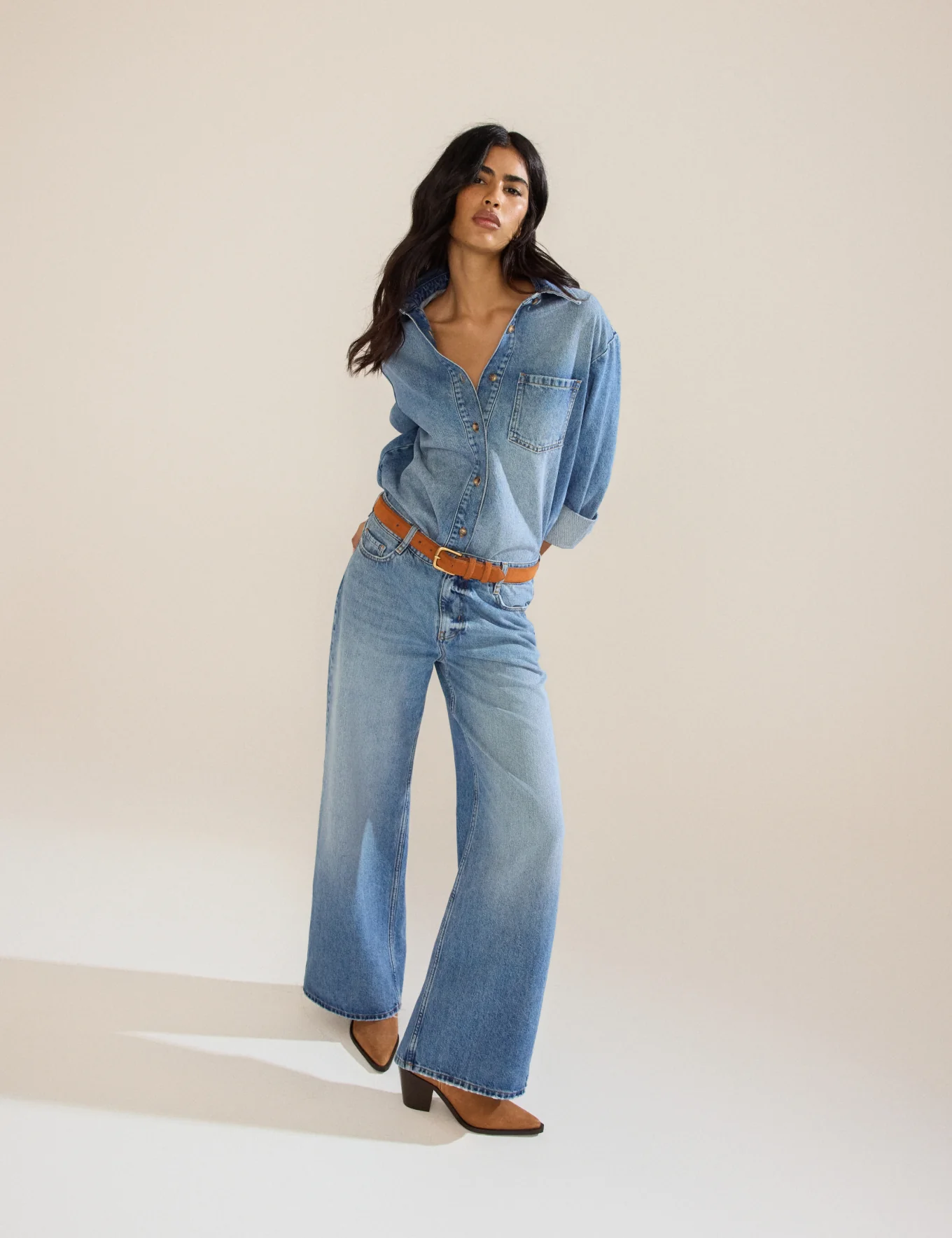 Blue Denim Oversized Shirt - Image 2