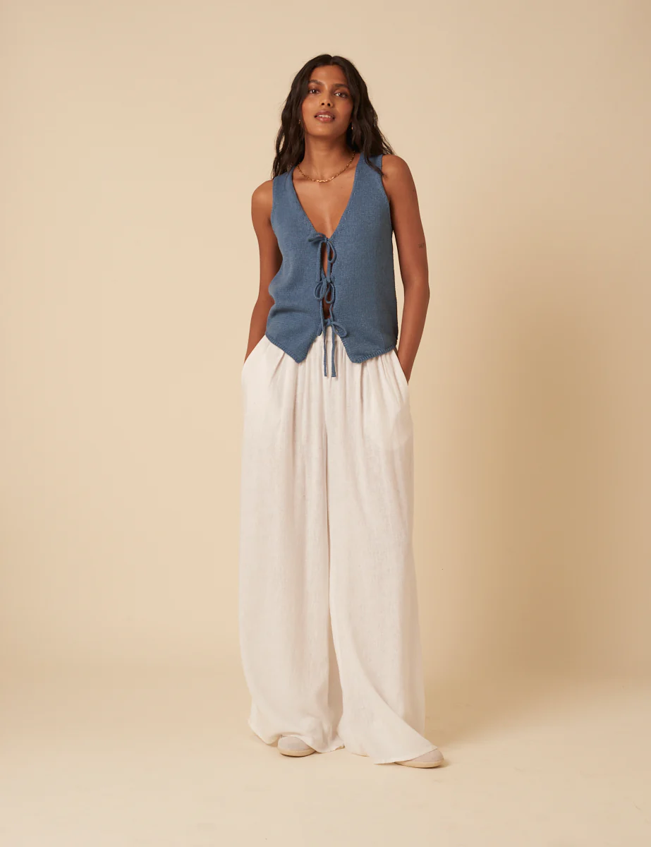 Blue Knitted Waistcoat - Image 2