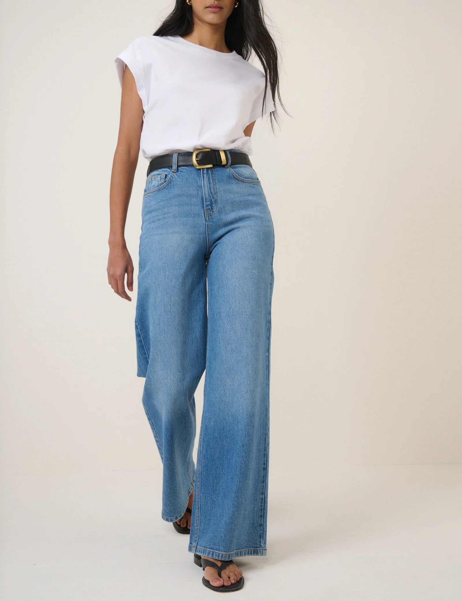 Blue High Rise Soho Wide Leg Jeans - Image 2