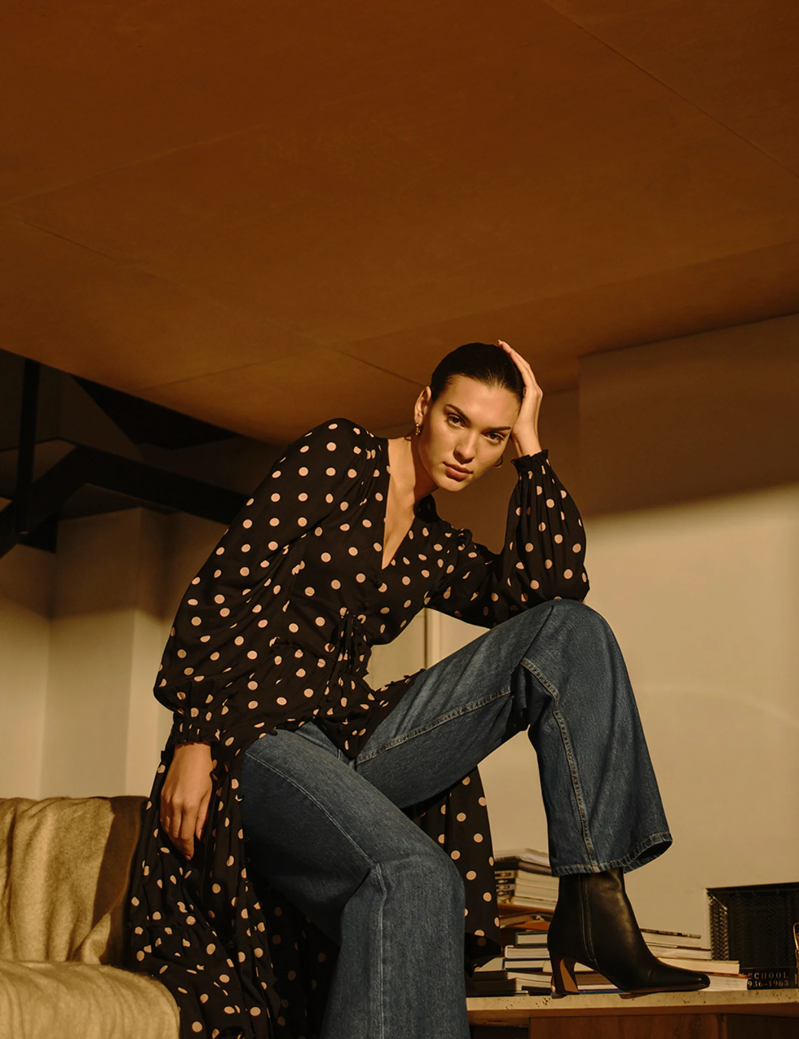 Blue Mid Rise Carnaby Wide Leg Jeans - Image 3