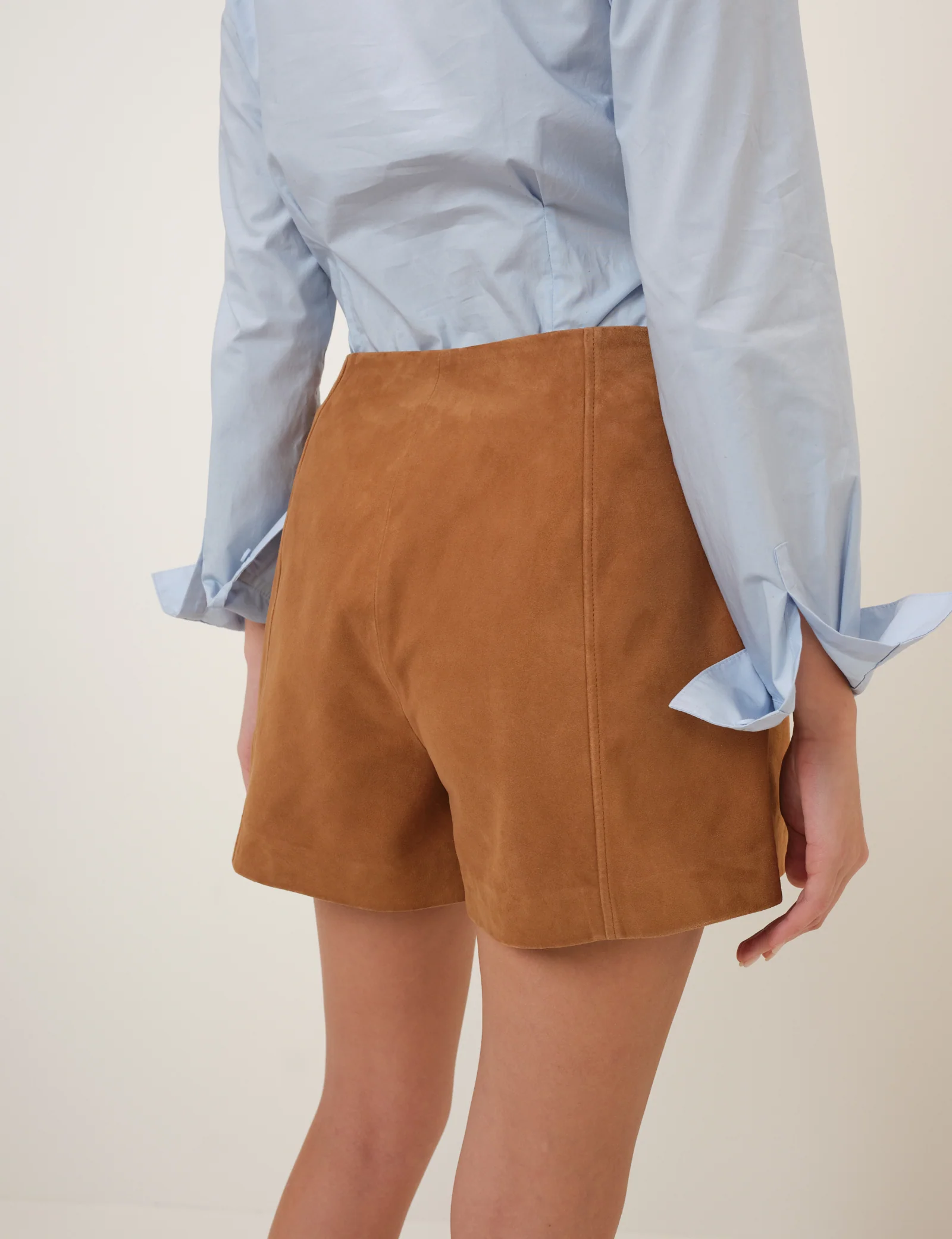 Brown Suede Shorts - Image 5
